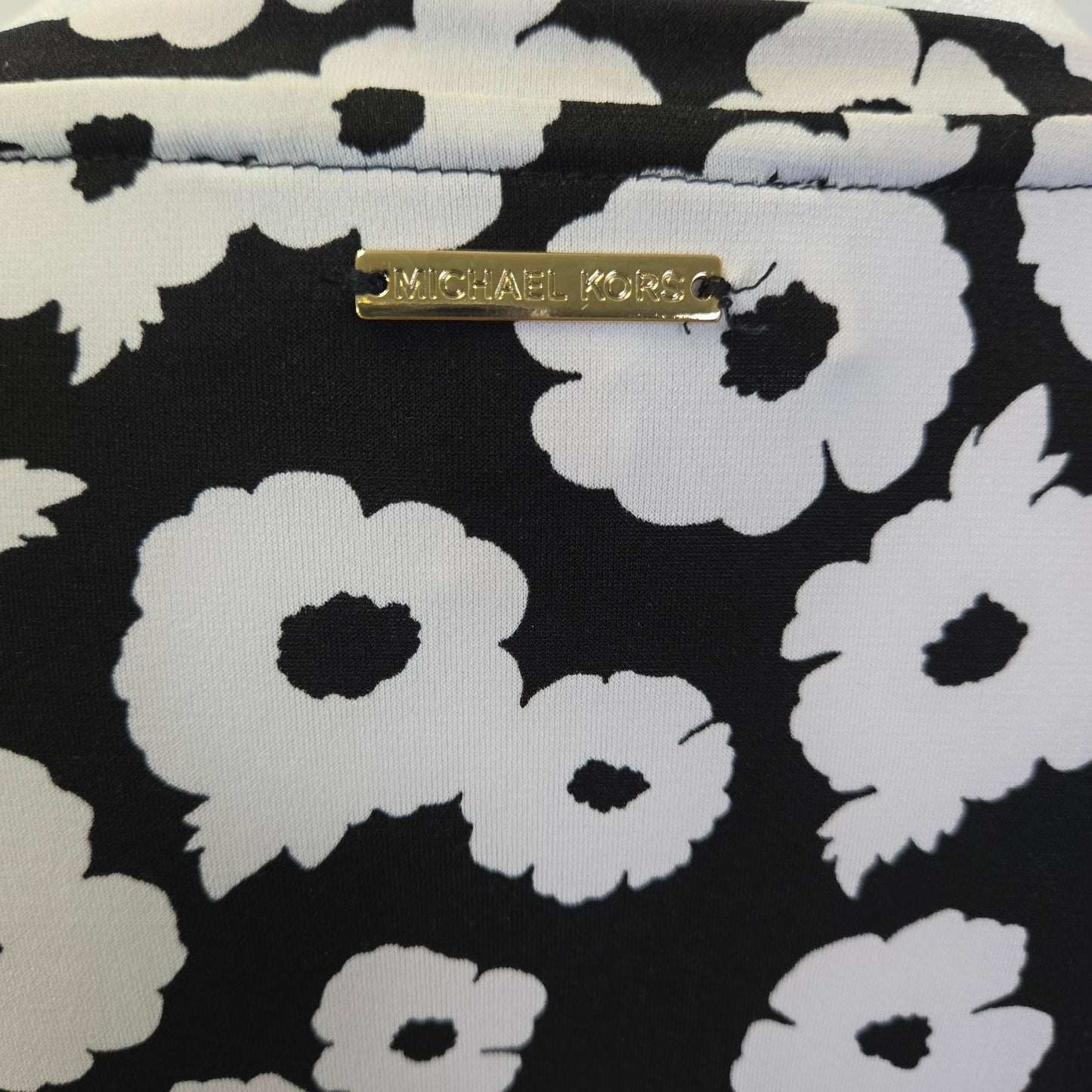 Michael Michael Kors Floral Pleat Sleeve Shift Dress Size Large