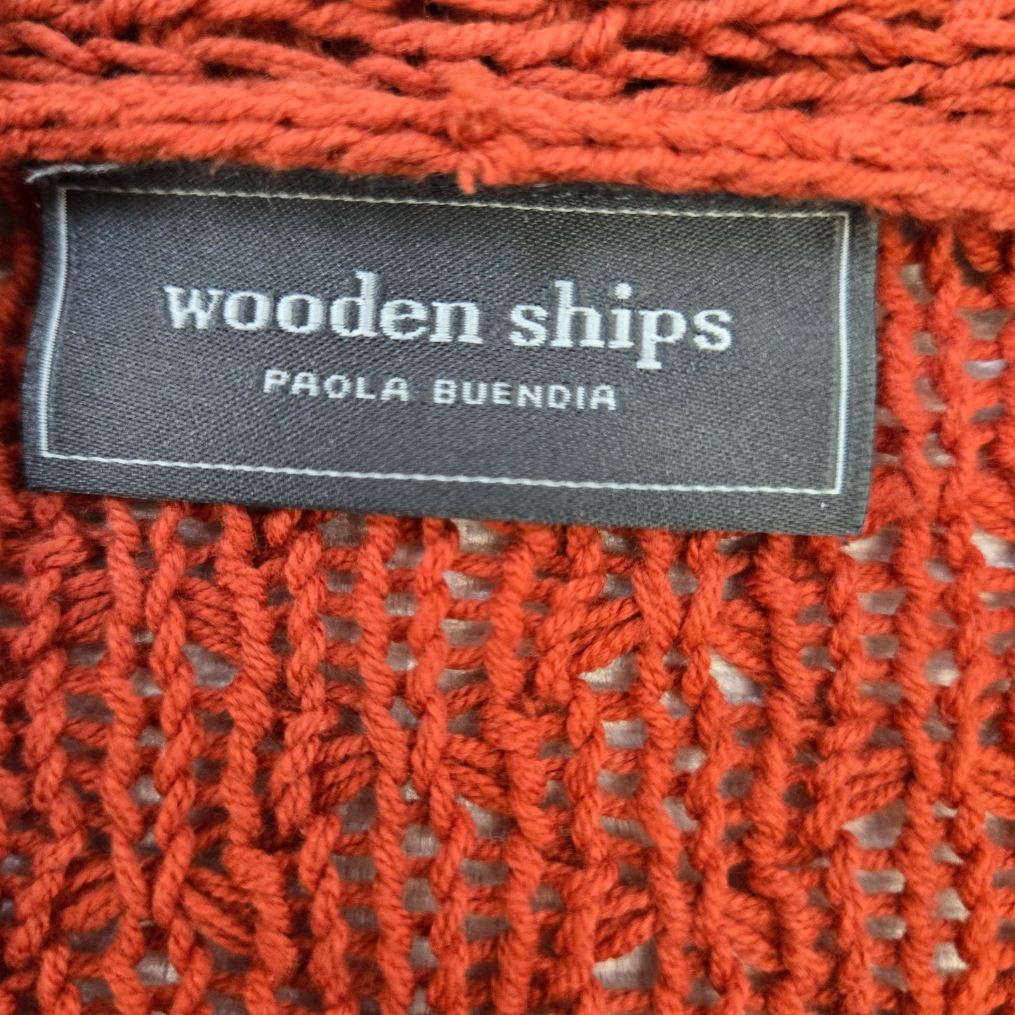 Wooden Ships Crochet Open Cardigan Sweater Size S/M