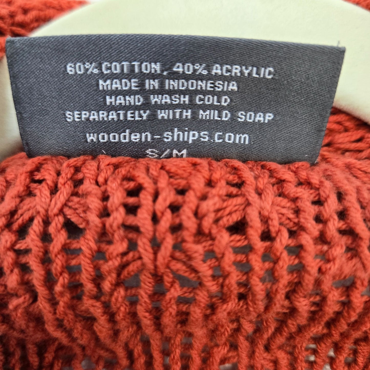 Wooden Ships Crochet Open Cardigan Sweater Size S/M