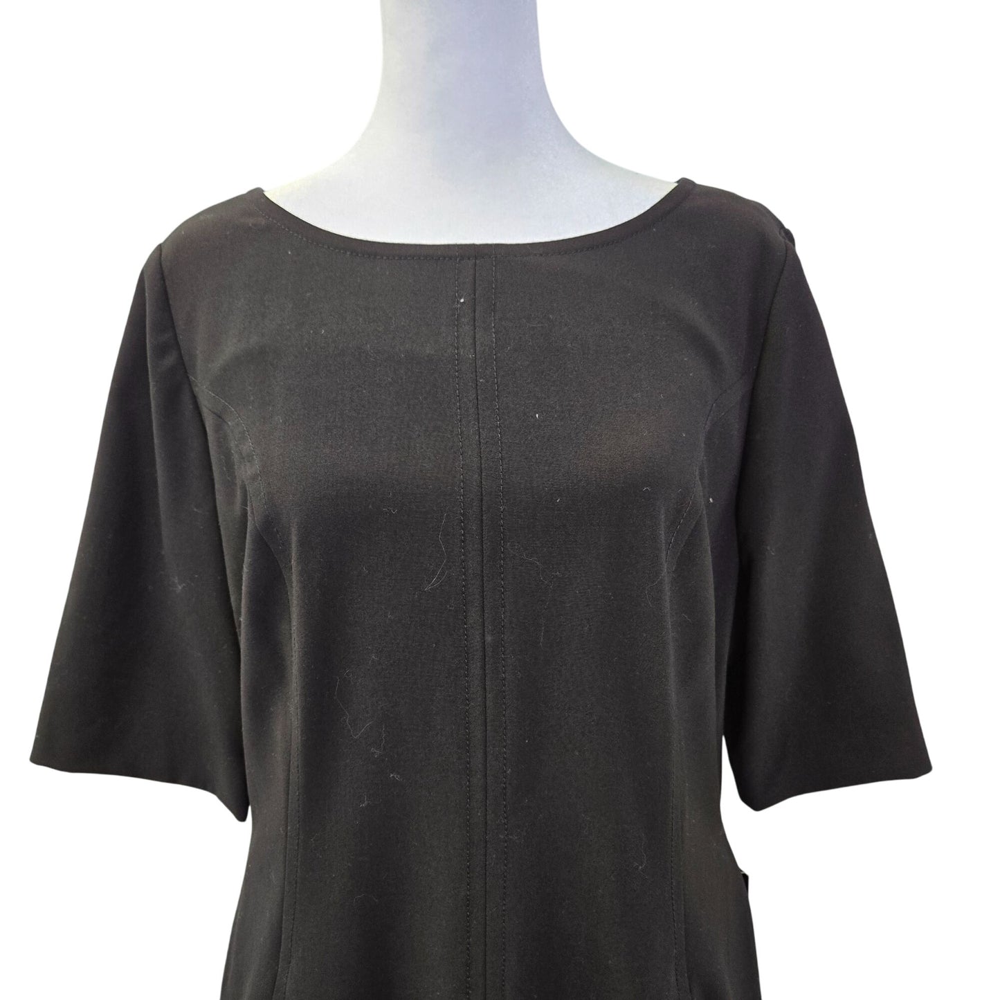 NWT Tahari Daisy Little Black Shift Dress with Pockets Size 10