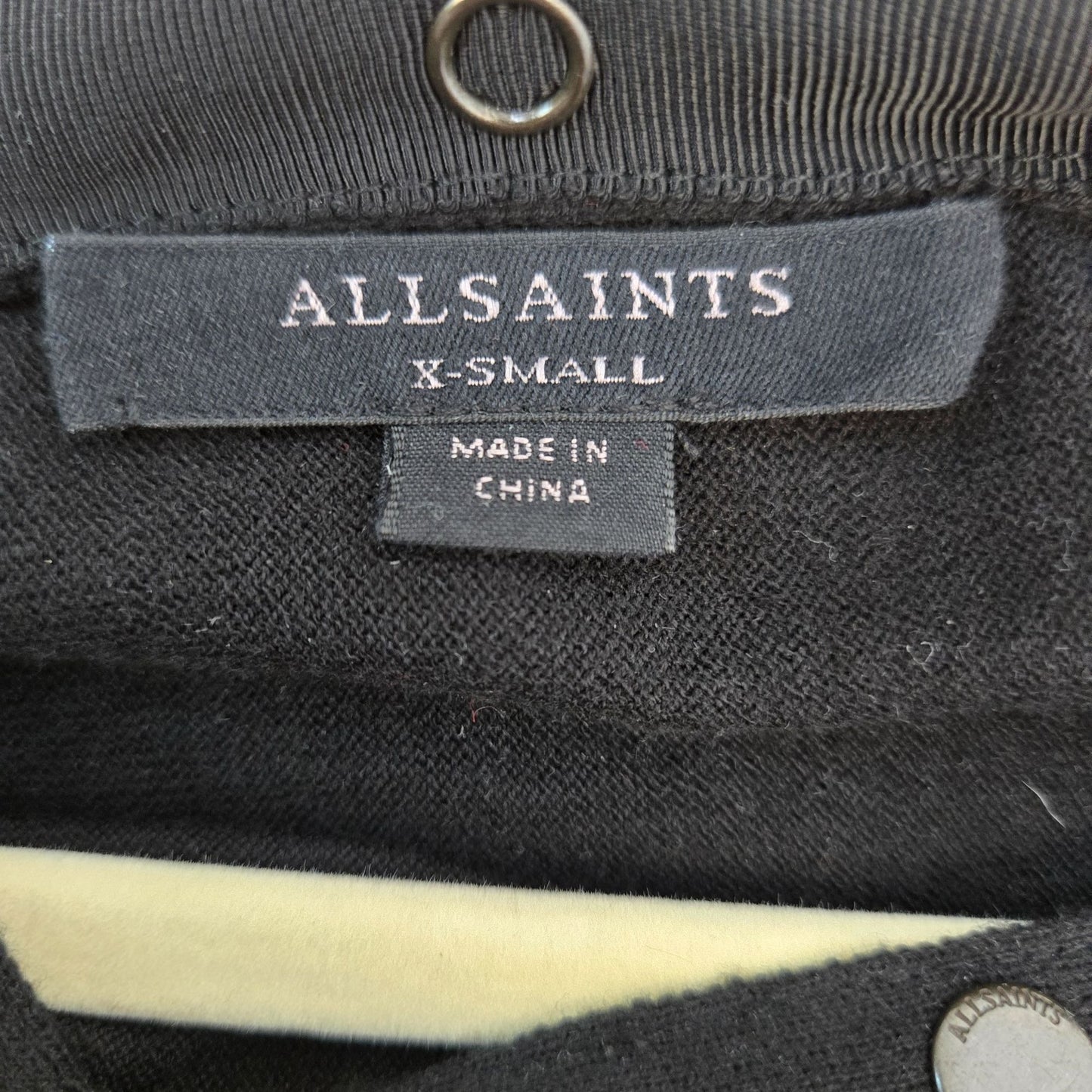All Saints Ellie Adjustable Collar Snap Dolman Sleeve Sweater Size XS