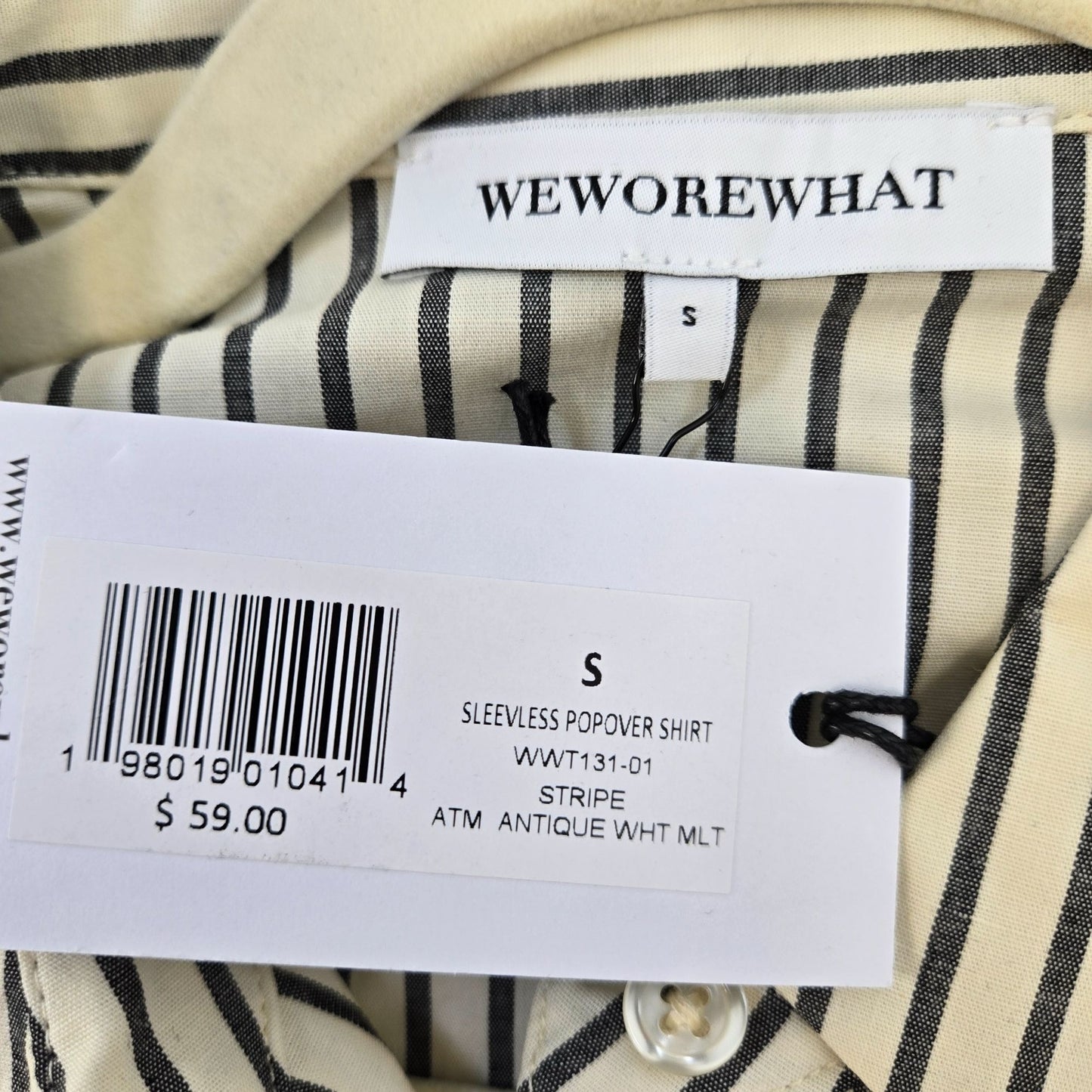 NWT WeWoreWhat Sleeveless Popover Button Down Crop Shirt Size Small