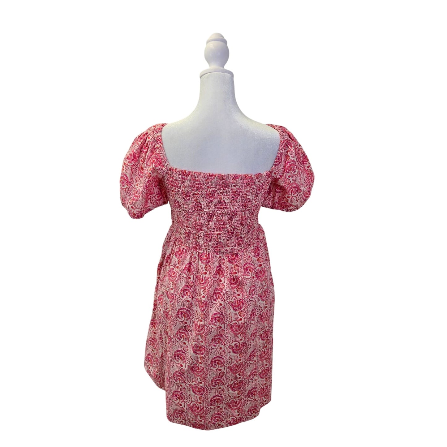 J. Crew Puff-sleeve Smocked Mini Fit & Flare Dress in Dandelion Swirl Size Medium