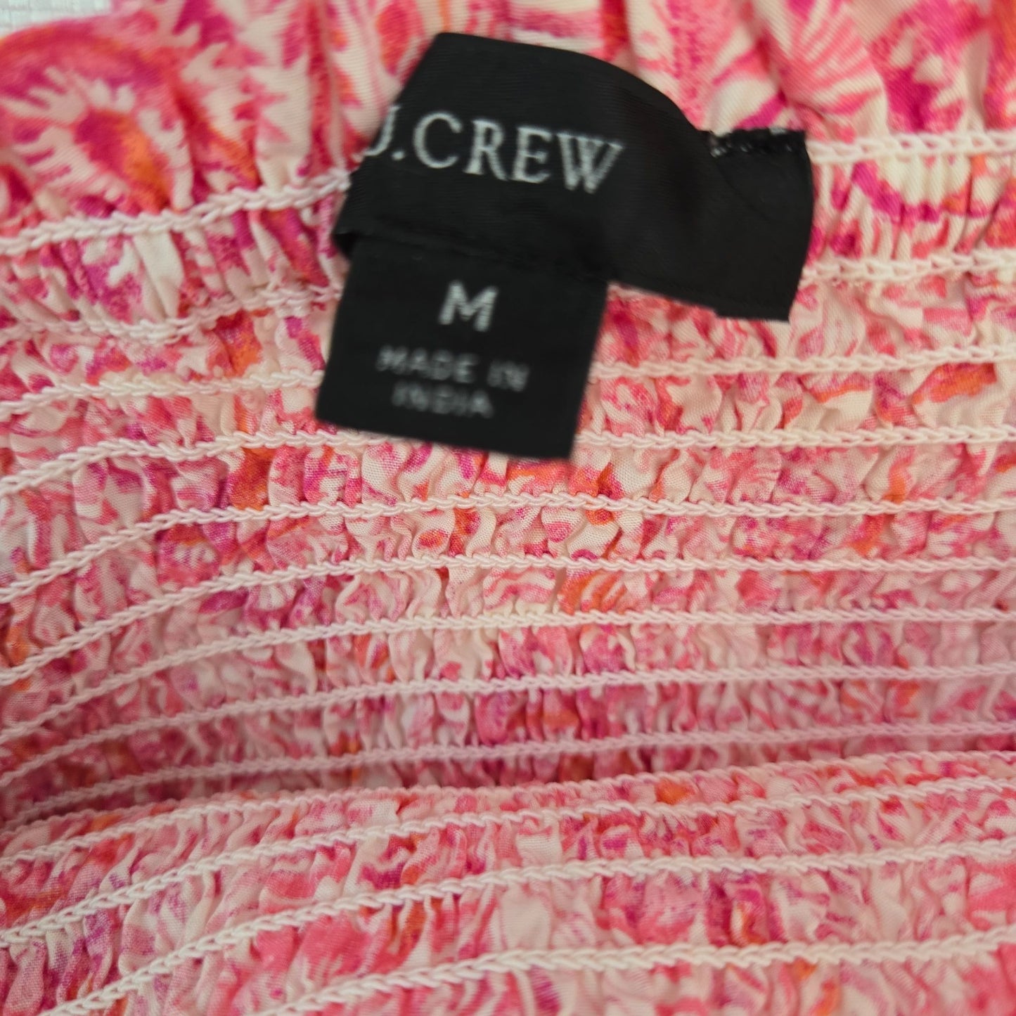 J. Crew Puff-sleeve Smocked Mini Fit & Flare Dress in Dandelion Swirl Size Medium