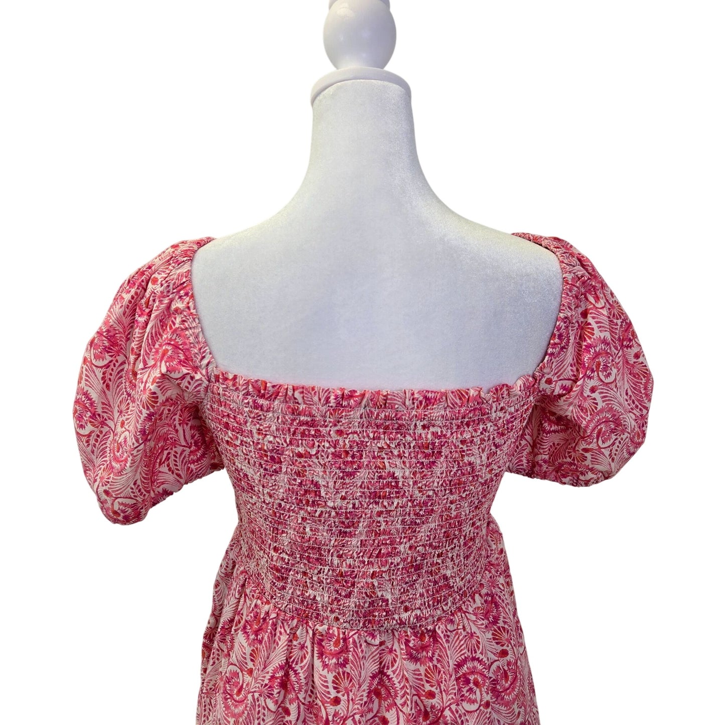 J. Crew Puff-sleeve Smocked Mini Fit & Flare Dress in Dandelion Swirl Size Medium