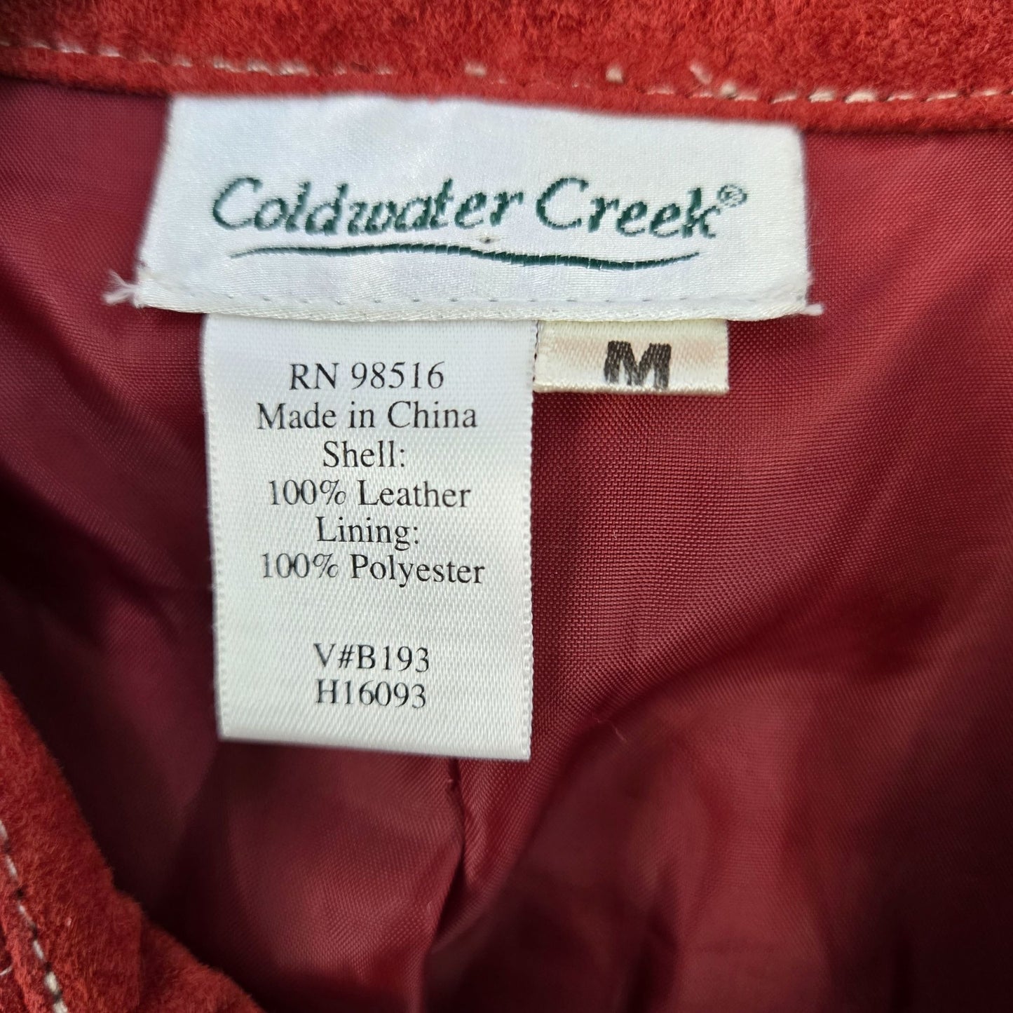 Coldwater Creek 100% Suede Leather Full Zip Jacket Size Medium