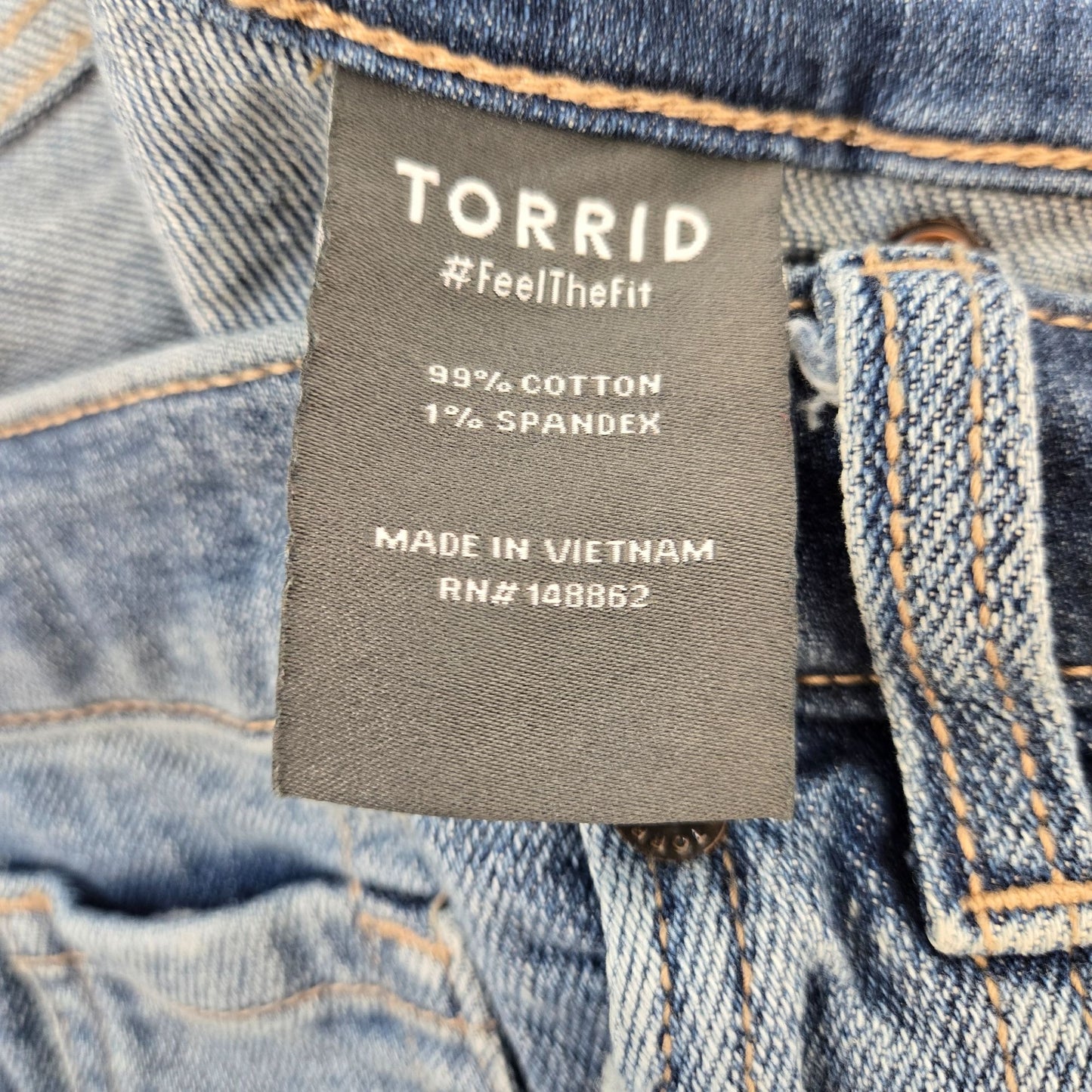 Torrid High Rise Straight Leg Classic Denim Pants Size 16 Short