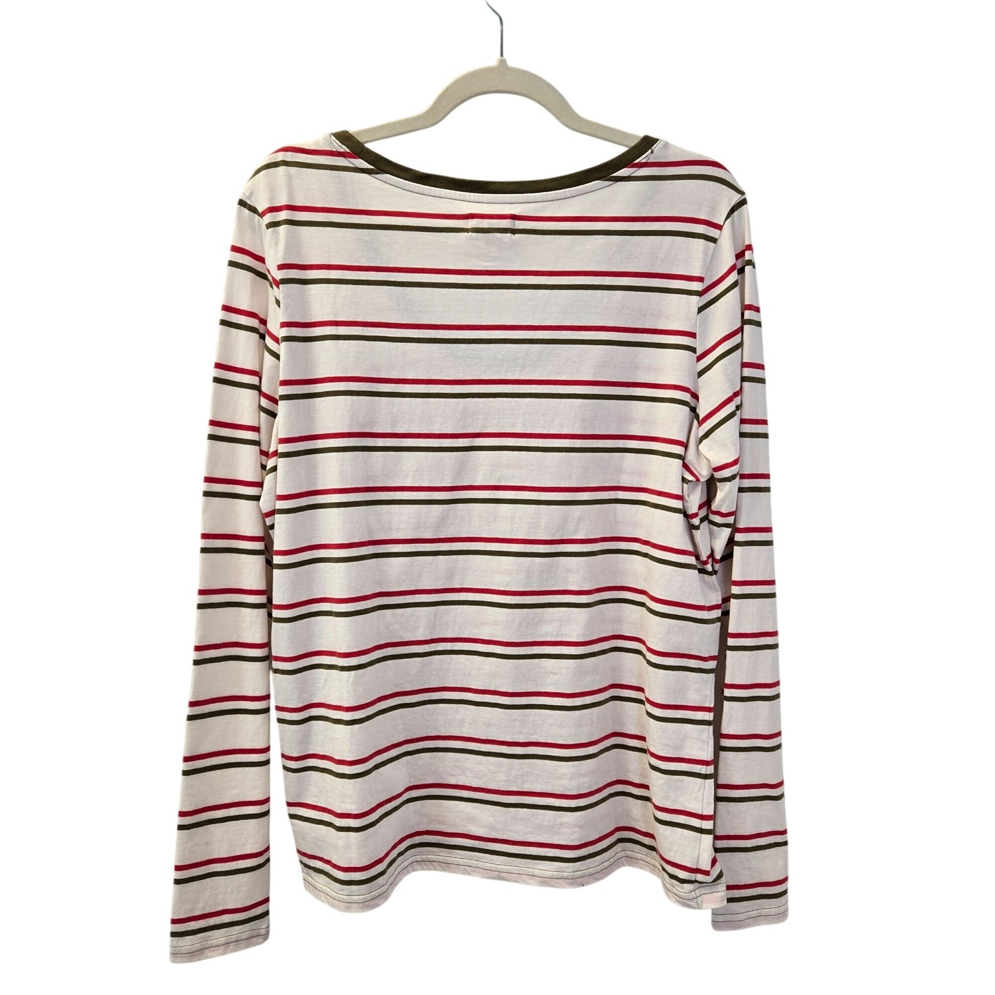 Pact Striped Scoop Neck Long Sleeve T-Shirt Size XL
