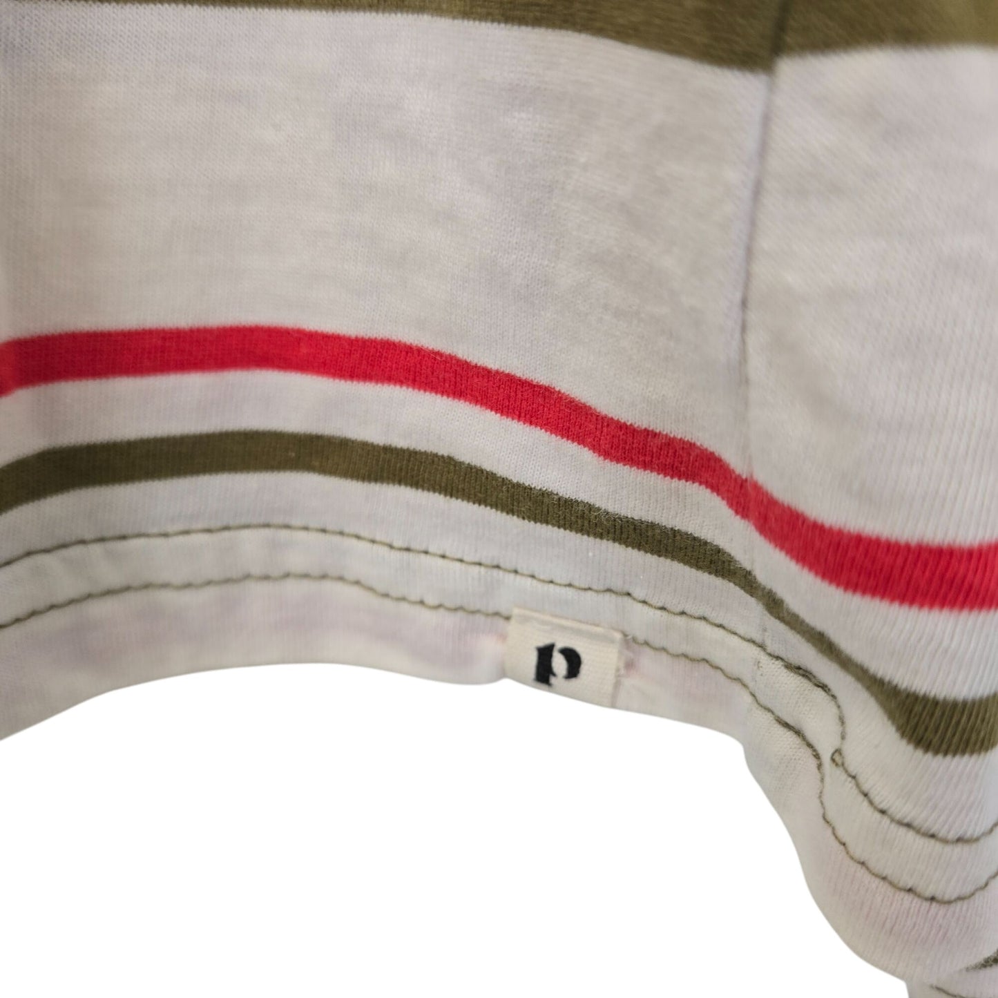 Pact Striped Scoop Neck Long Sleeve T-Shirt Size XL