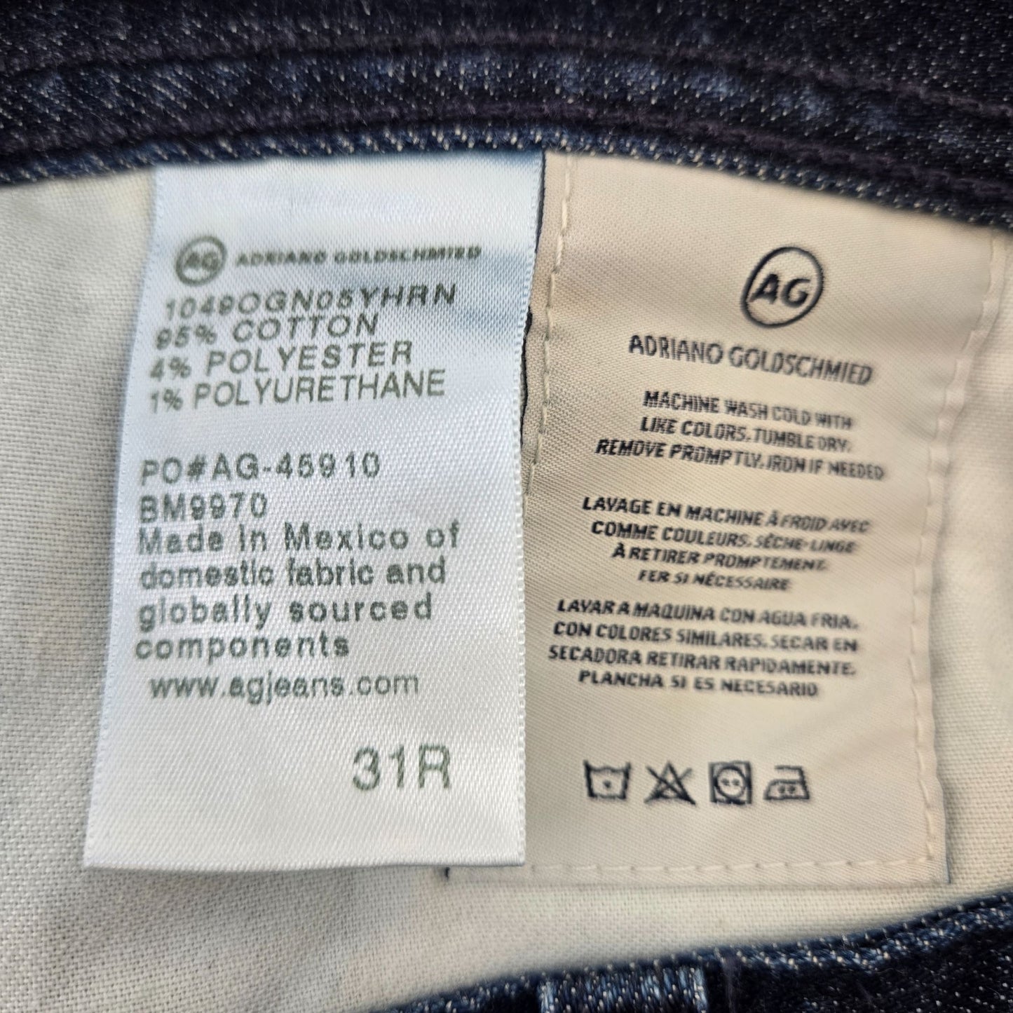 AG Adriano Goldshmied The Protege Straight Leg Jeans Size 31R