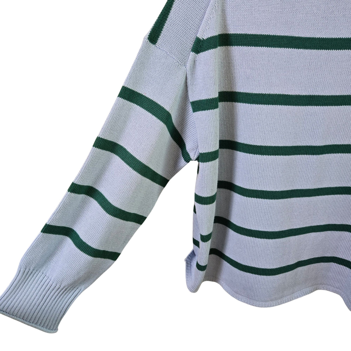 NWOT Loft Outlet 100% Cotton Oversized Striped Mock Neck Sweater Size Medium