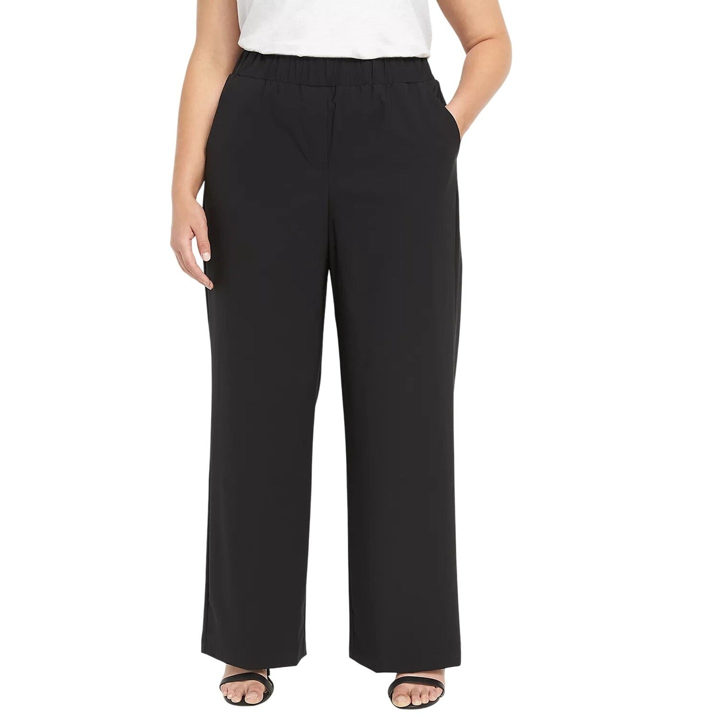 NWT Lane Bryant On-the-Go Mid-Rise Wide Leg Casual Pants Size 28