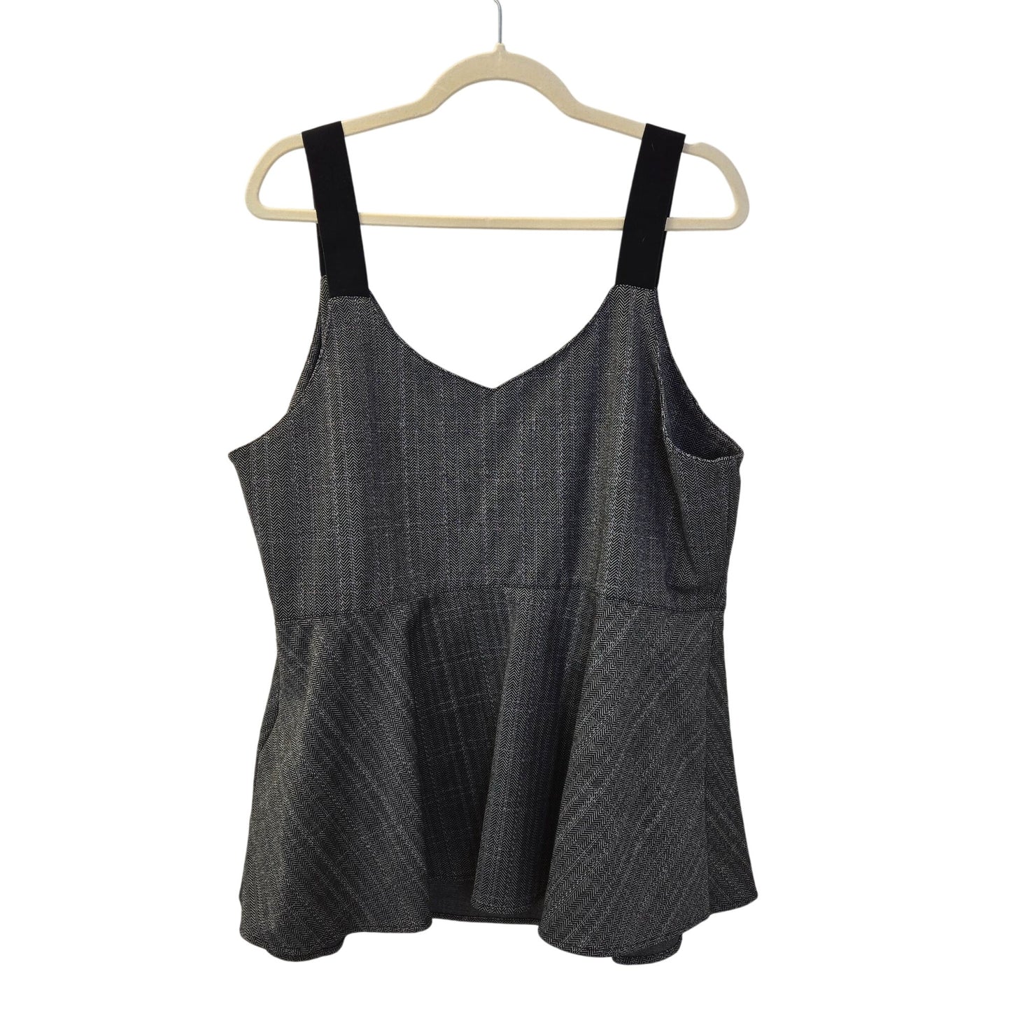 Torrid Grey Chevron Ponte Peplum Sleeveless Top Tank Size Torrid 3/3XL