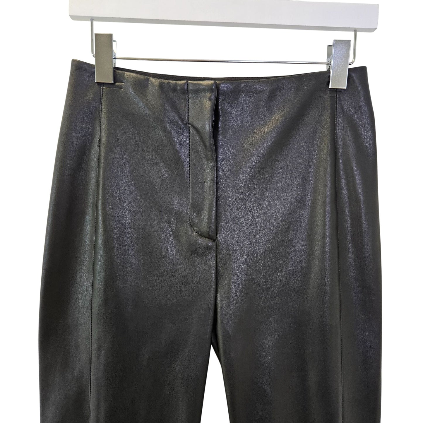 Ann Taylor Vegan Leather High Rise Split Zipper Hem Pants Size 2 Petite