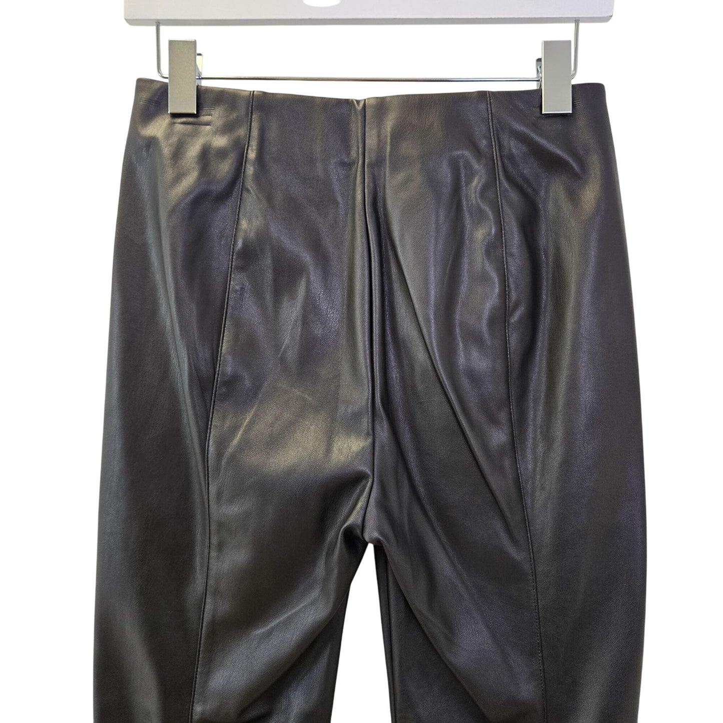 Ann Taylor Vegan Leather High Rise Split Zipper Hem Pants Size 2 Petite