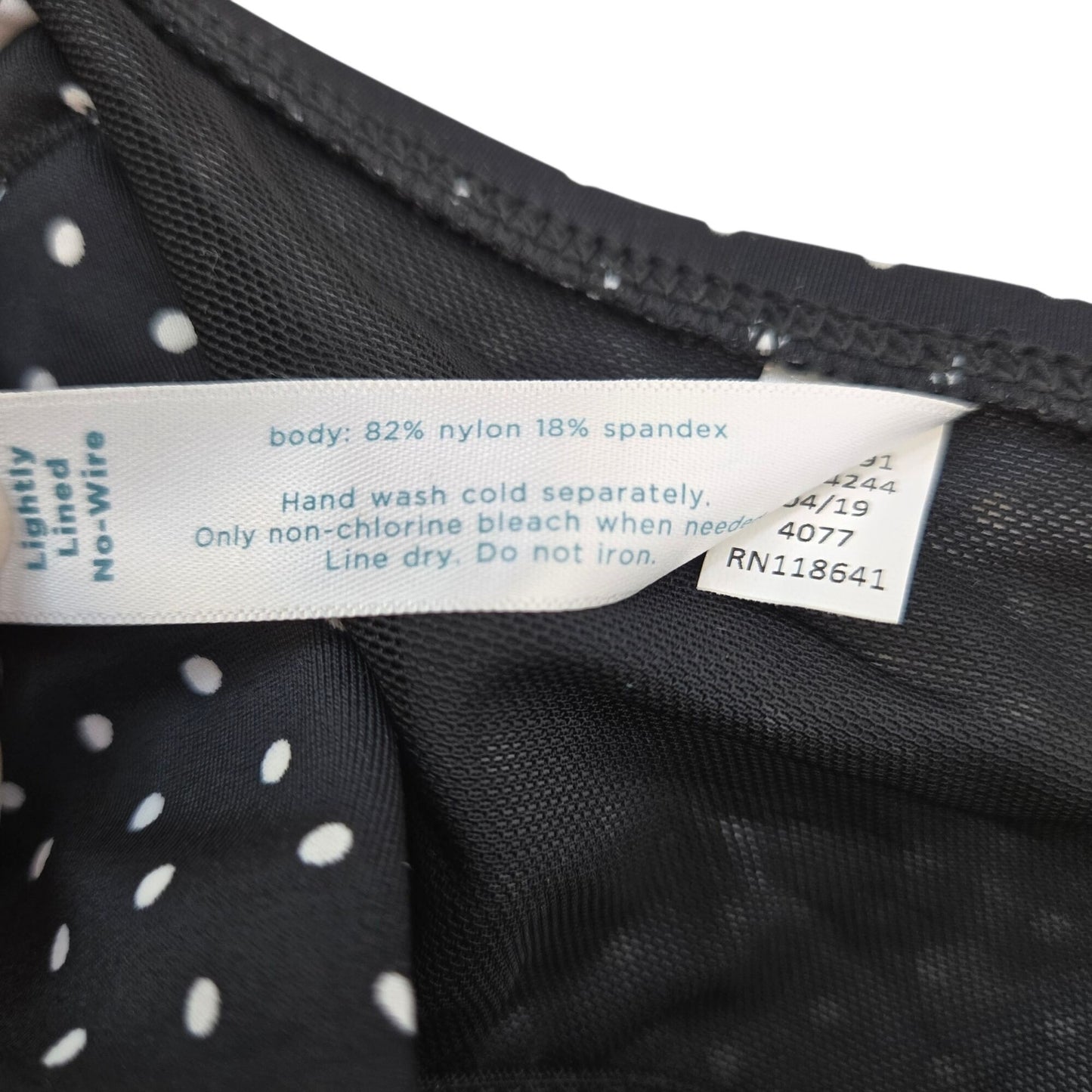 Cacique Swim Polka Dot Lightly Lined No Wire Tiered Swim Tankini Top Size 18