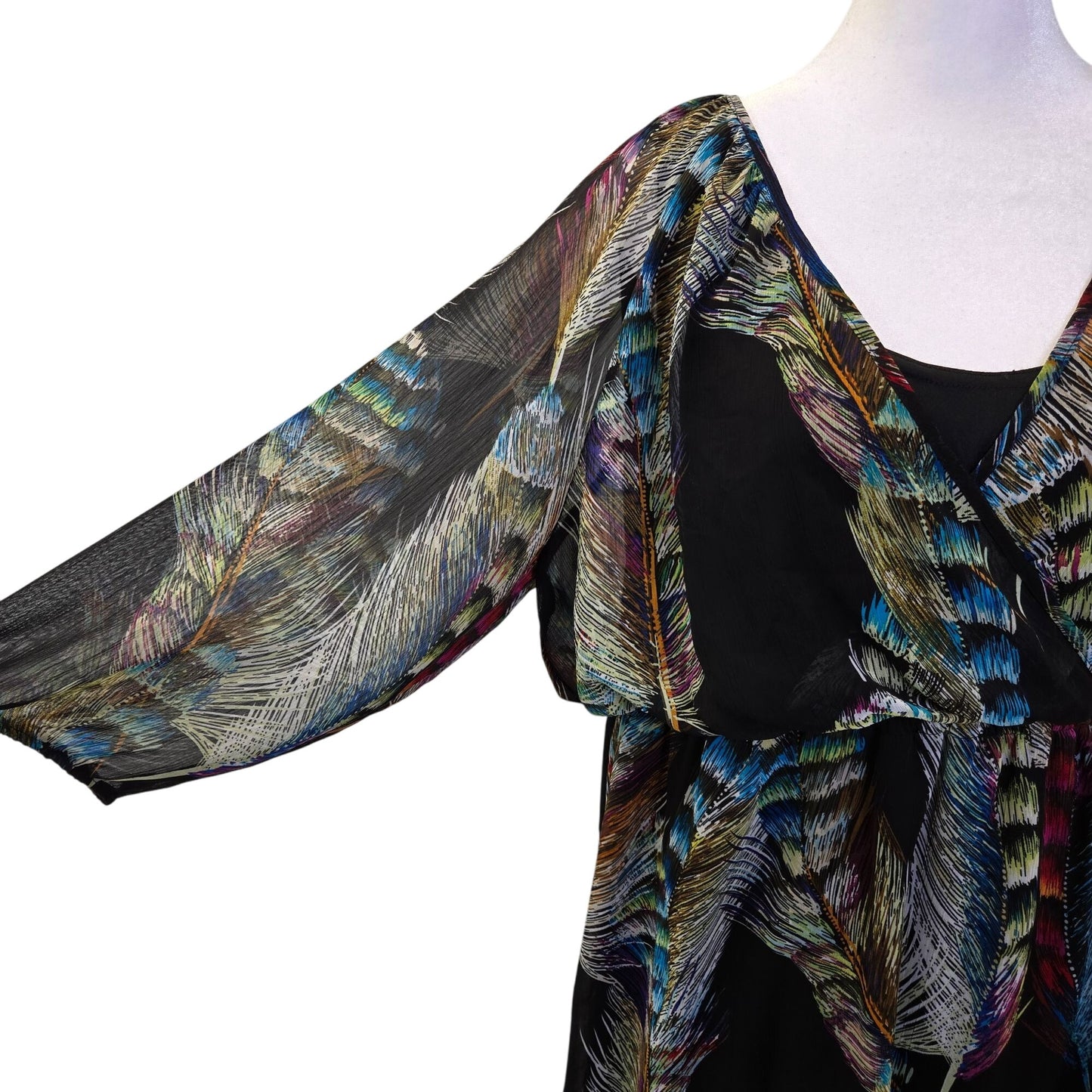 Lane Bryant Tropic Print V-Neck Flowy Dress Size 14/16