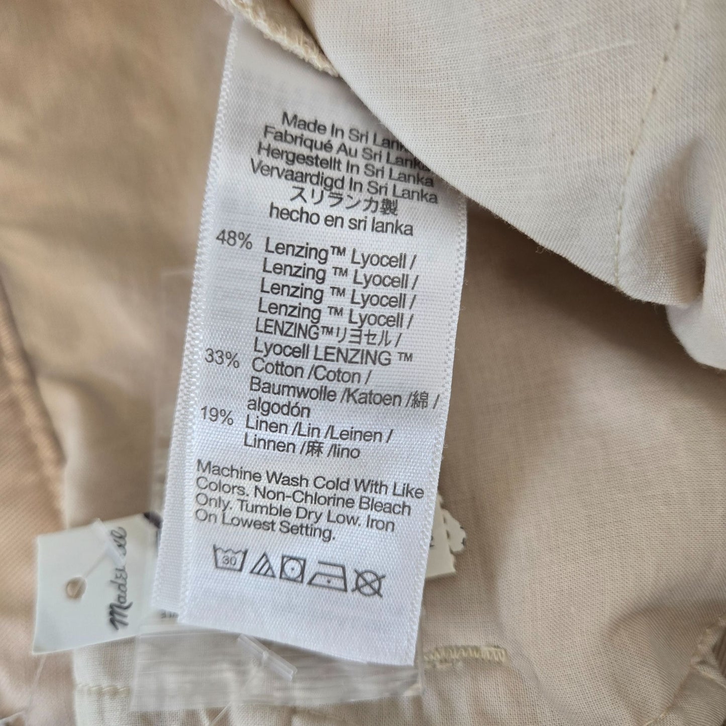 NWT Madewell Linen Blend Harlow Wide Leg Pant Size 2/4