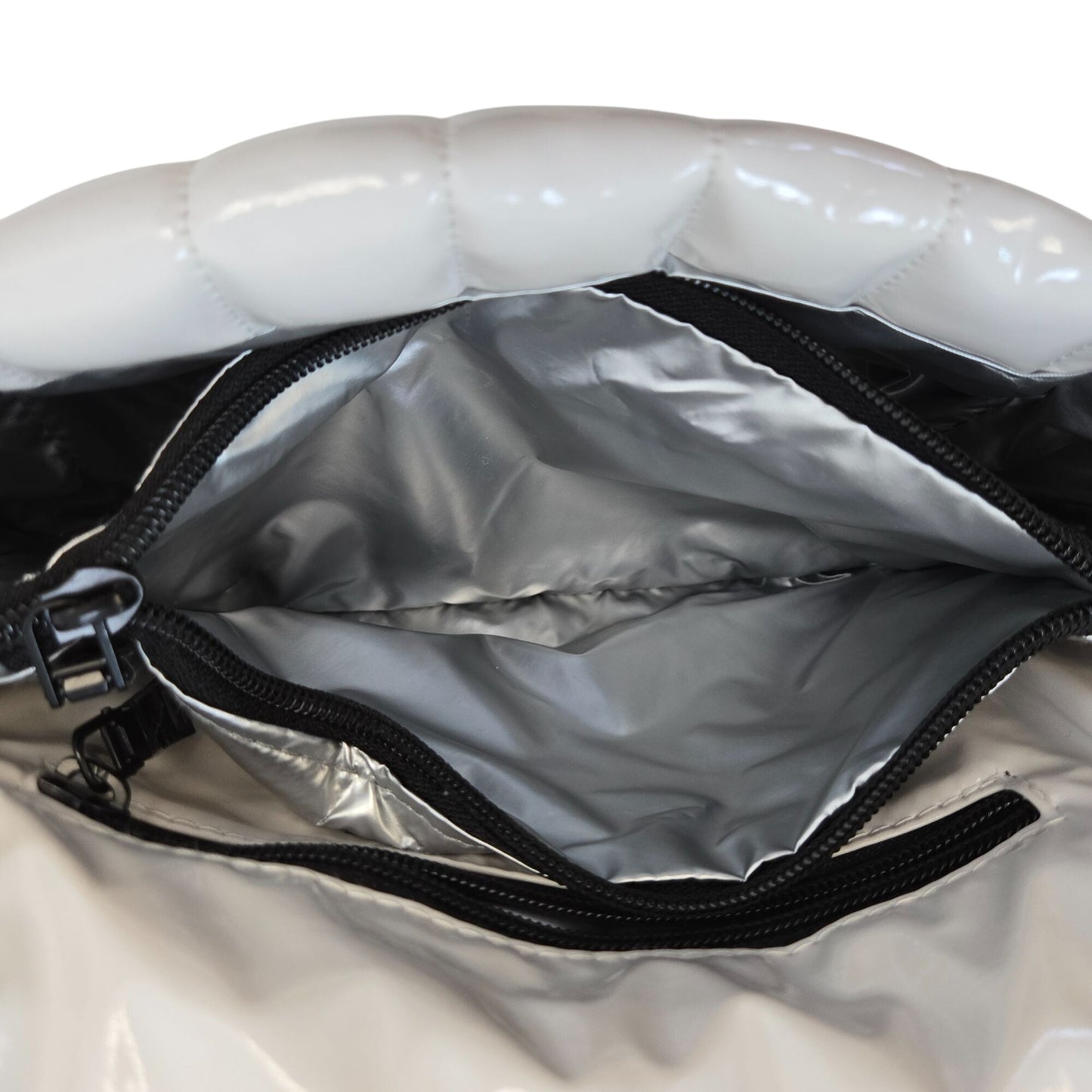 Think Royln White Puffer Bar Handbag