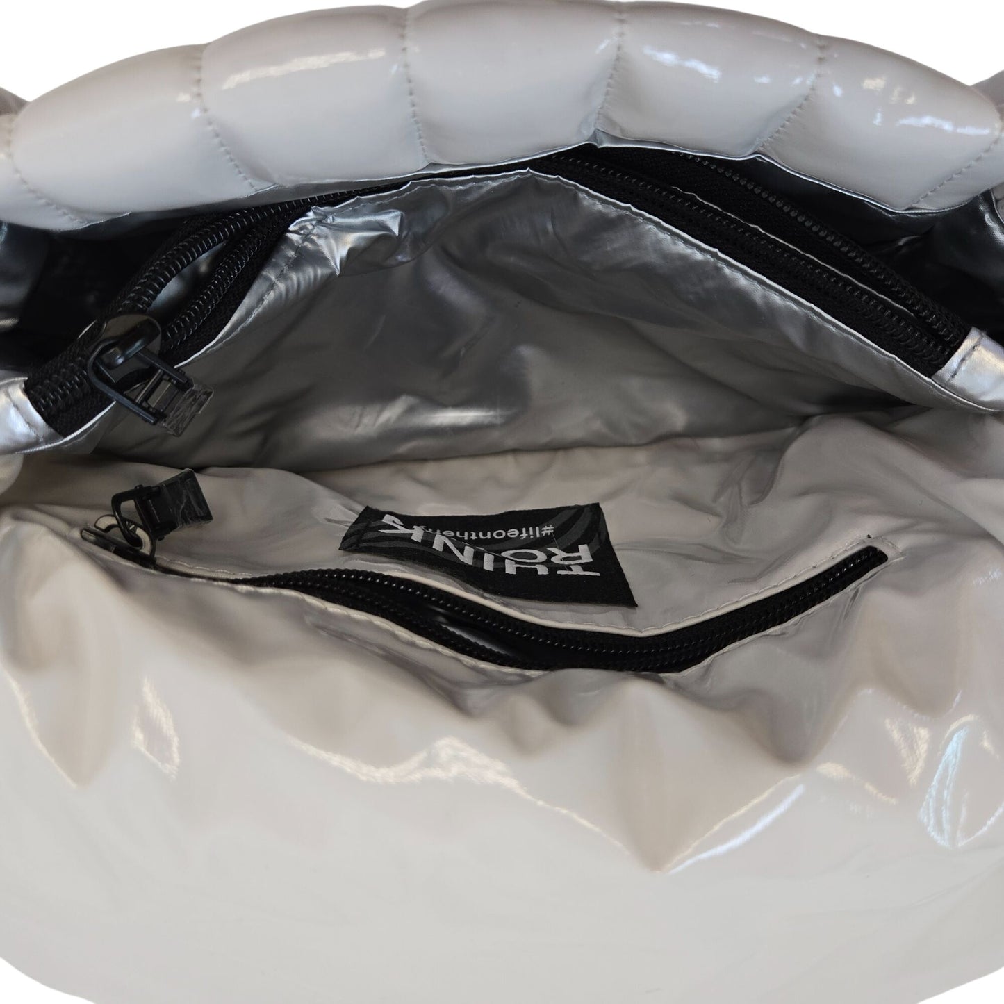 Think Royln White Puffer Bar Handbag