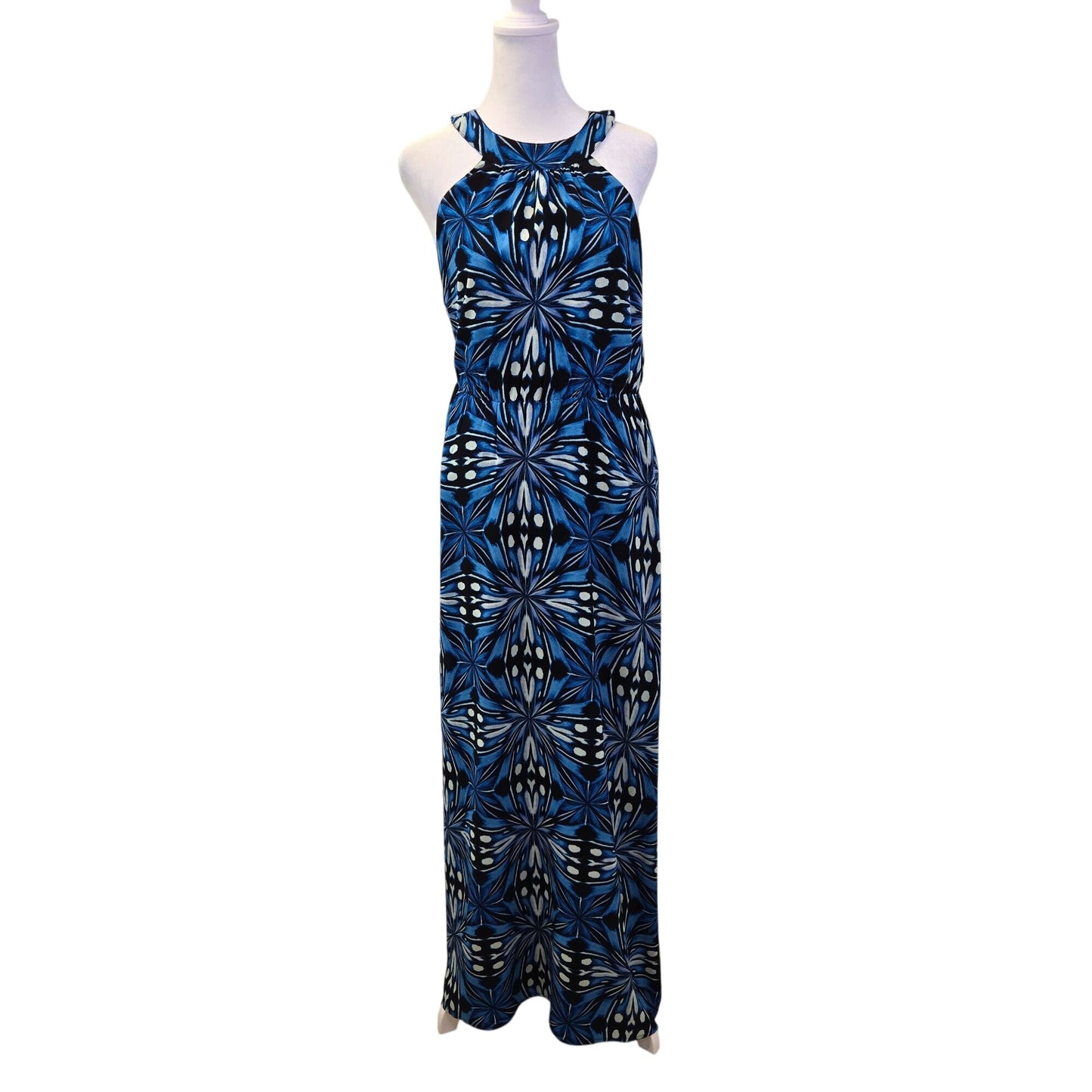 NWT Outback Red Sunburst Print Halter Style Maxi Dress Size Small