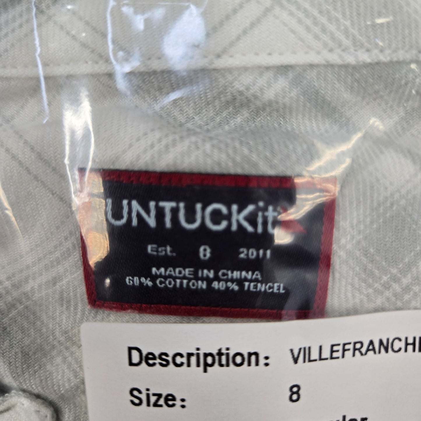 NWT UNTUCKit Villefranche Plaid Cap Sleeve Button Down Shirt Size 8