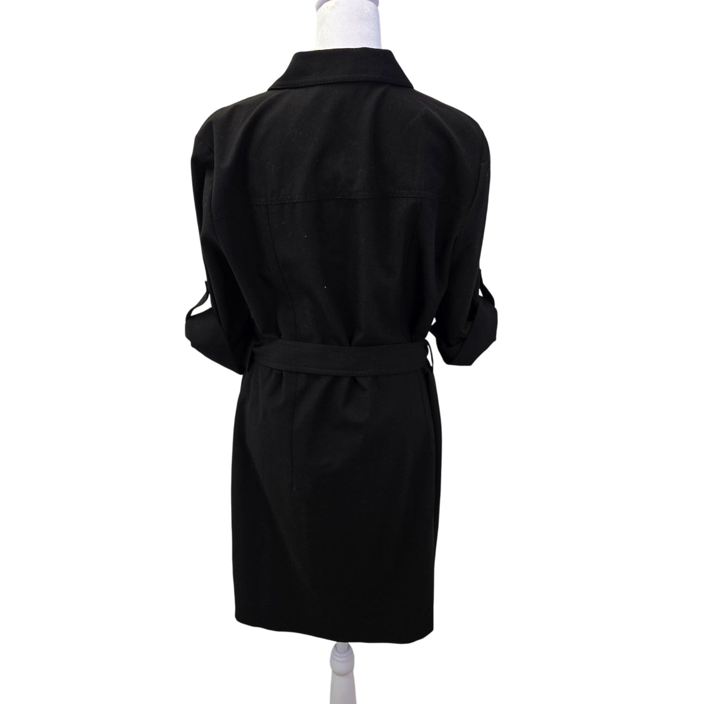 Michael Michael Kors Front Zip Belted Utility Dress Size Large