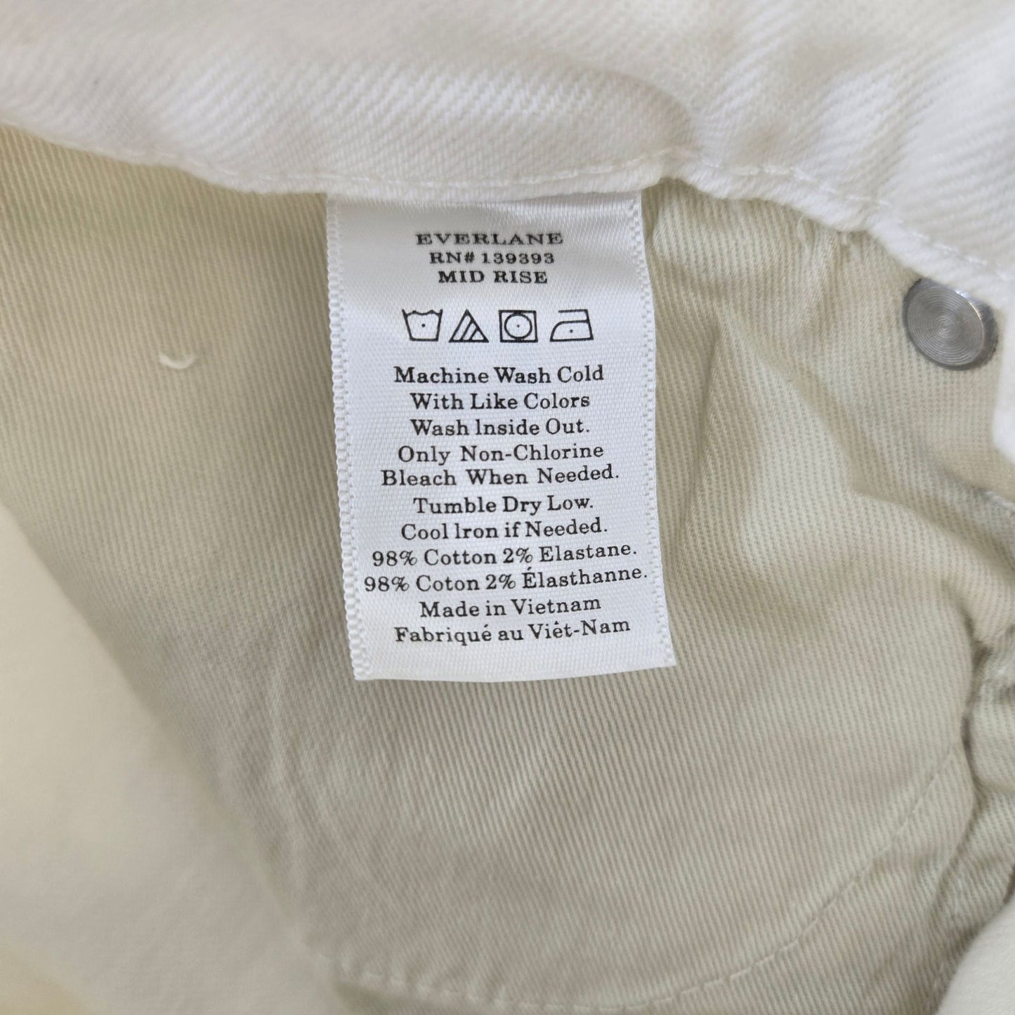 Everlane The Mide-Rise Skinny Jeans in Bone Size 23 Tall
