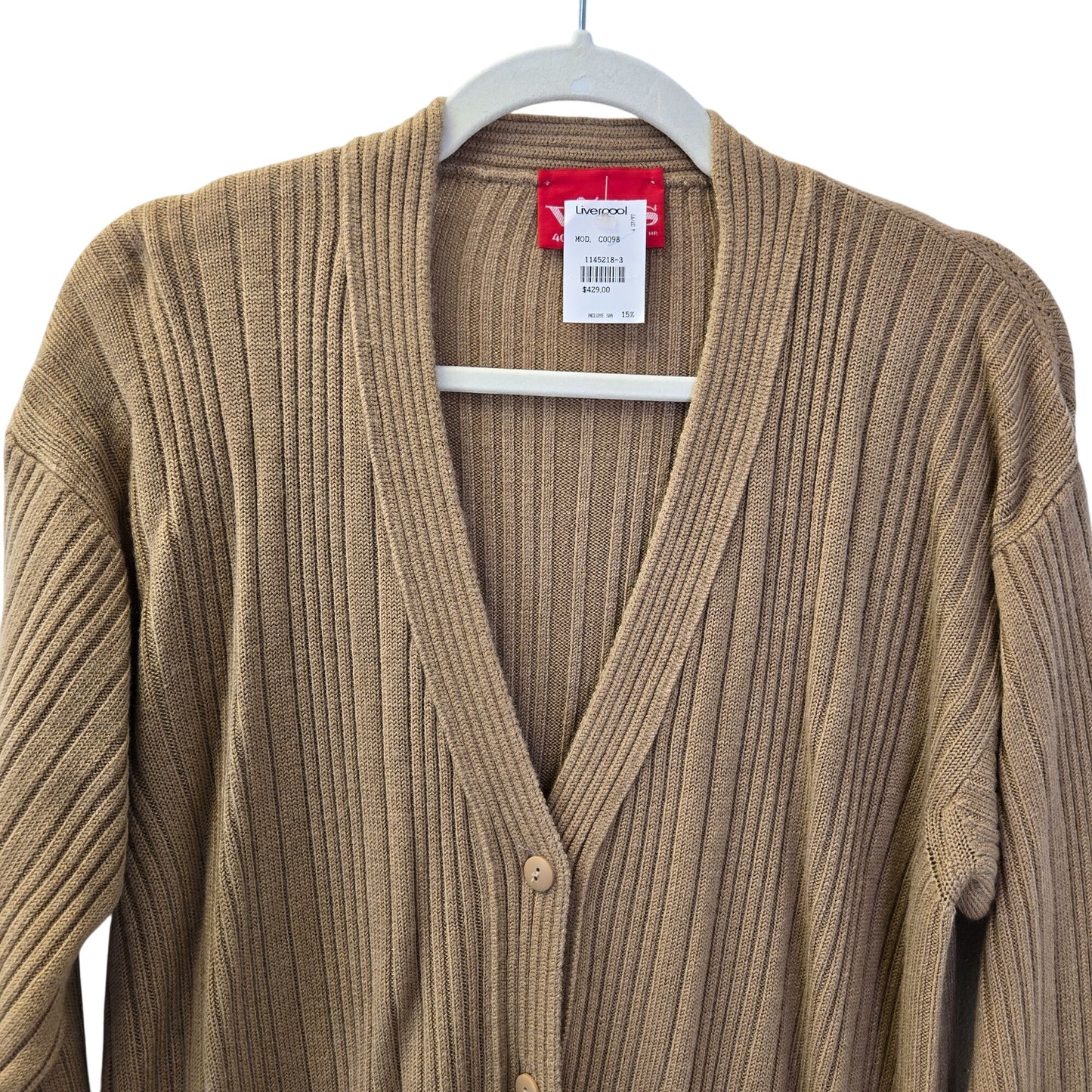 NWT Vitos Ribbed Cardigan Sweater Size 40/US Large