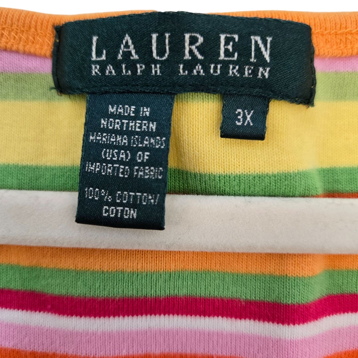 Lauren Ralph Lauren Multi-Color Striped Cotton Tank Top Size 3X