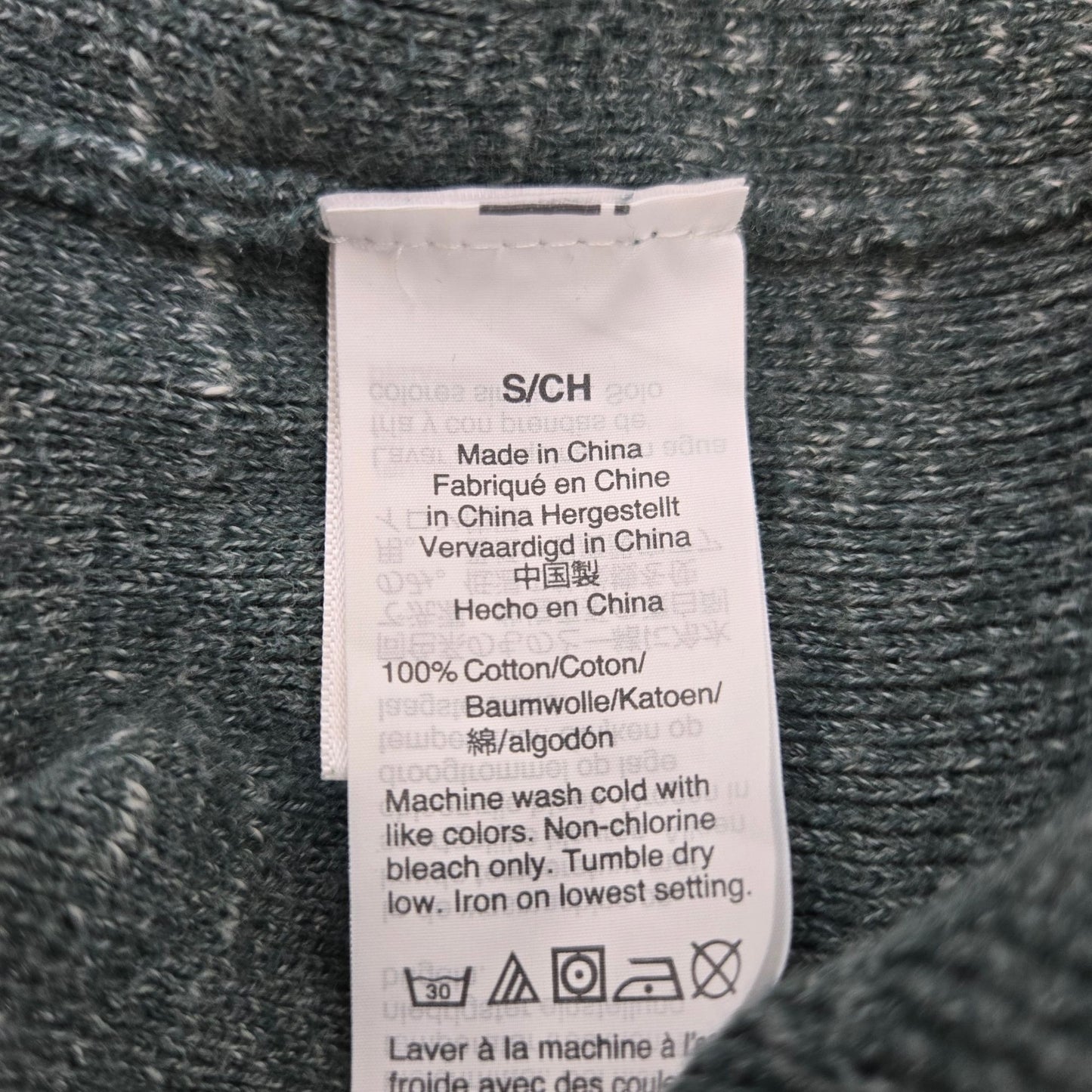 J. Crew 100% Cotton Heathered Green Crewneck Sweater Size Small