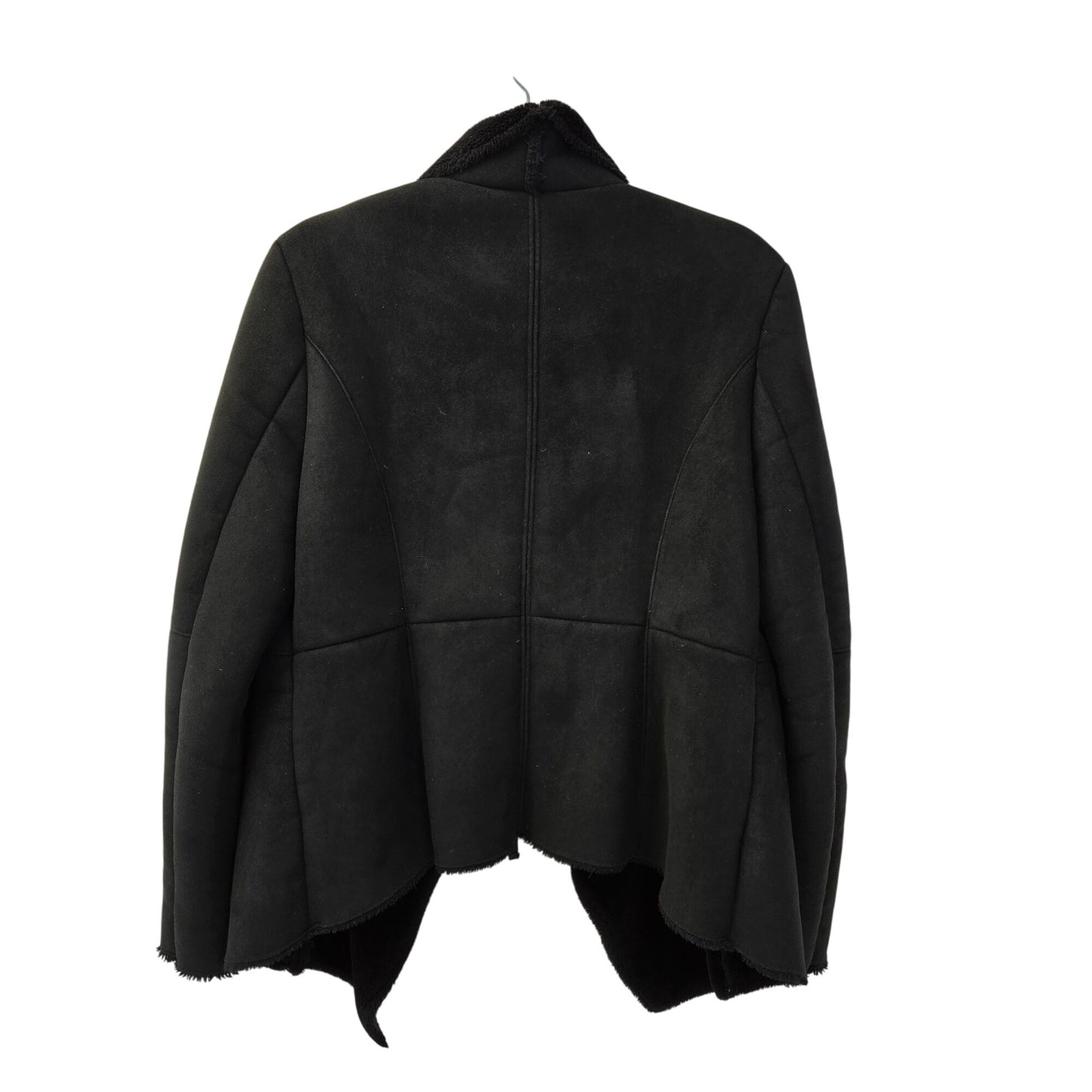 Velvet by Graham & Spencer Faux Suede Faux Fur Drape Neck Jacket Size Small