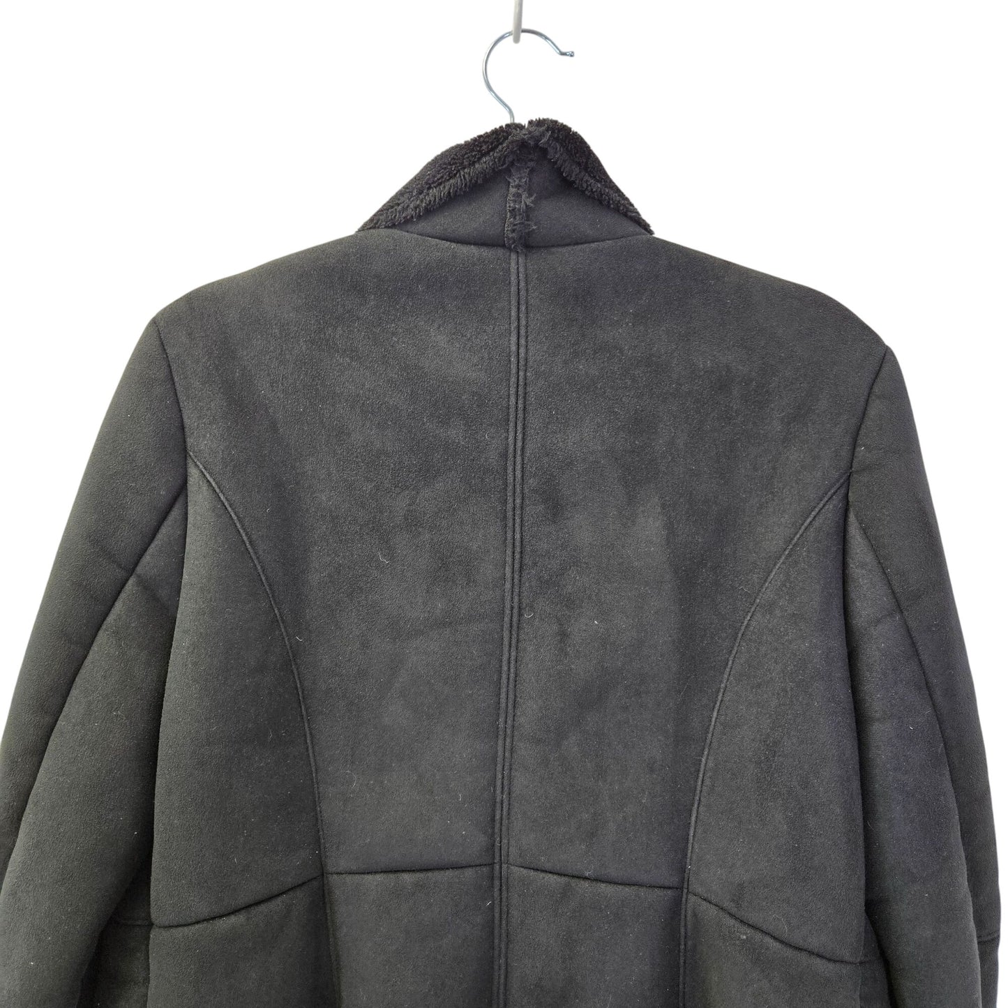 Velvet by Graham & Spencer Faux Suede Faux Fur Drape Neck Jacket Size Small