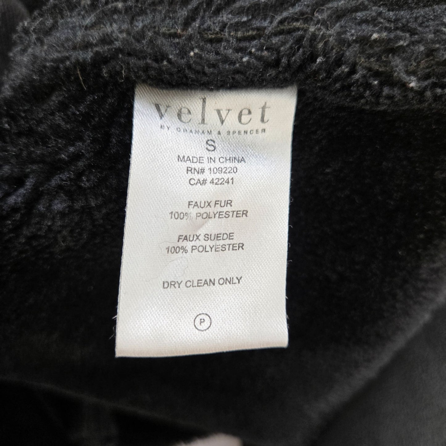 Velvet by Graham & Spencer Faux Suede Faux Fur Drape Neck Jacket Size Small