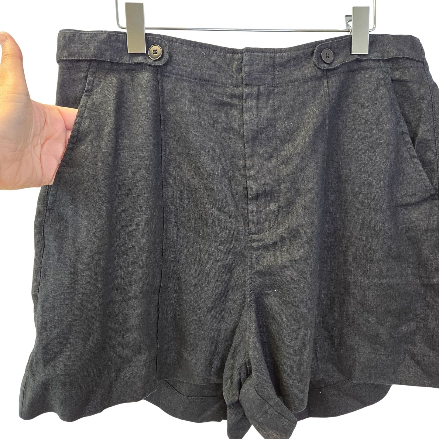 NWT Madewell Clean Tab 100% Linen High Waist Shorts Size 14