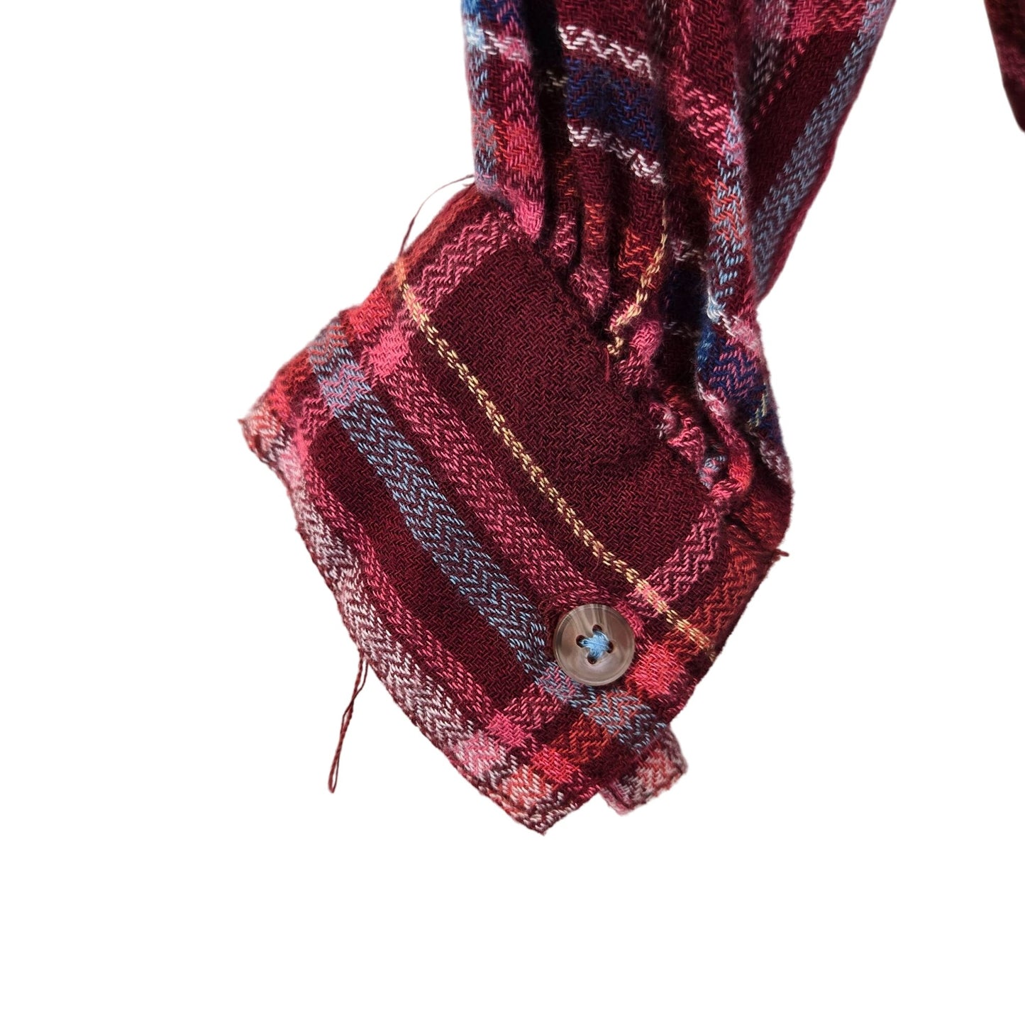Anthropologie Pilcro Breezy Wool Blend Gauzy Plaid Button Down Shirt Size XS