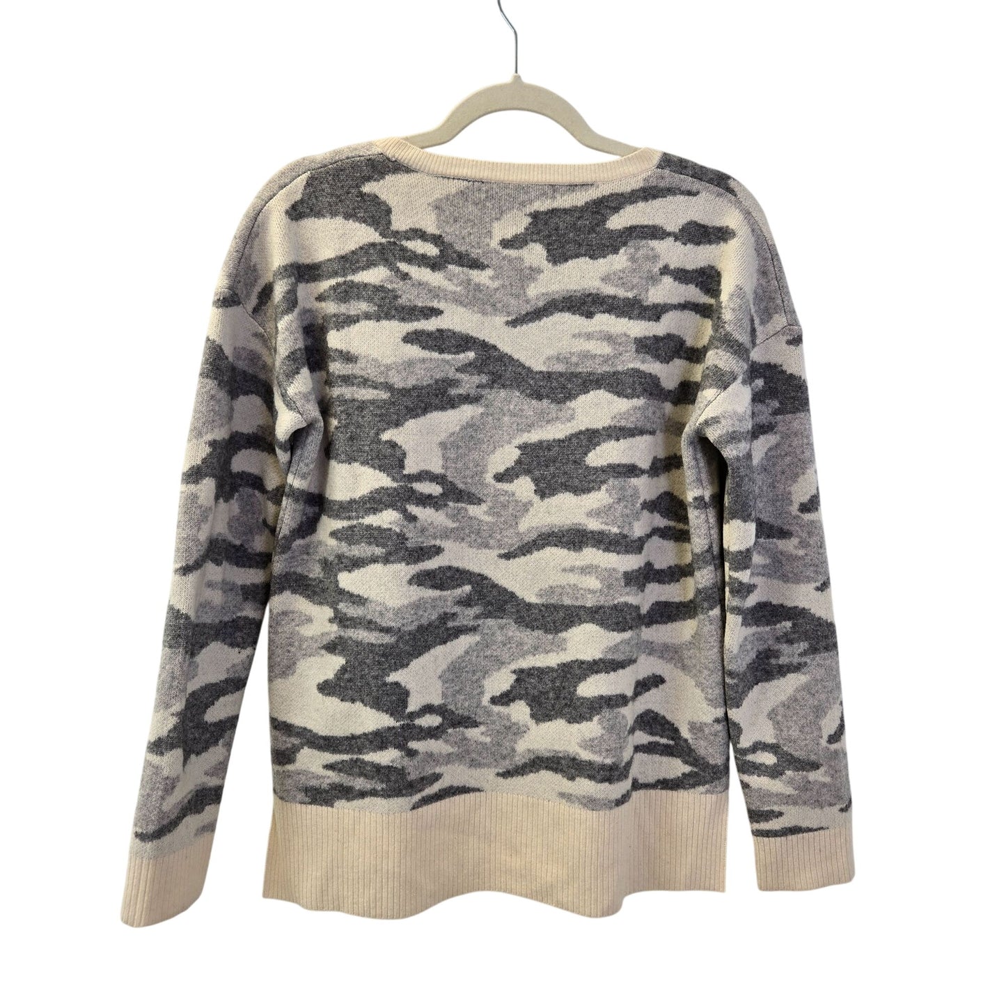 Brown Allan Wool & Cashmere Blend Camouflage Print Crewneck Sweater Size Medium