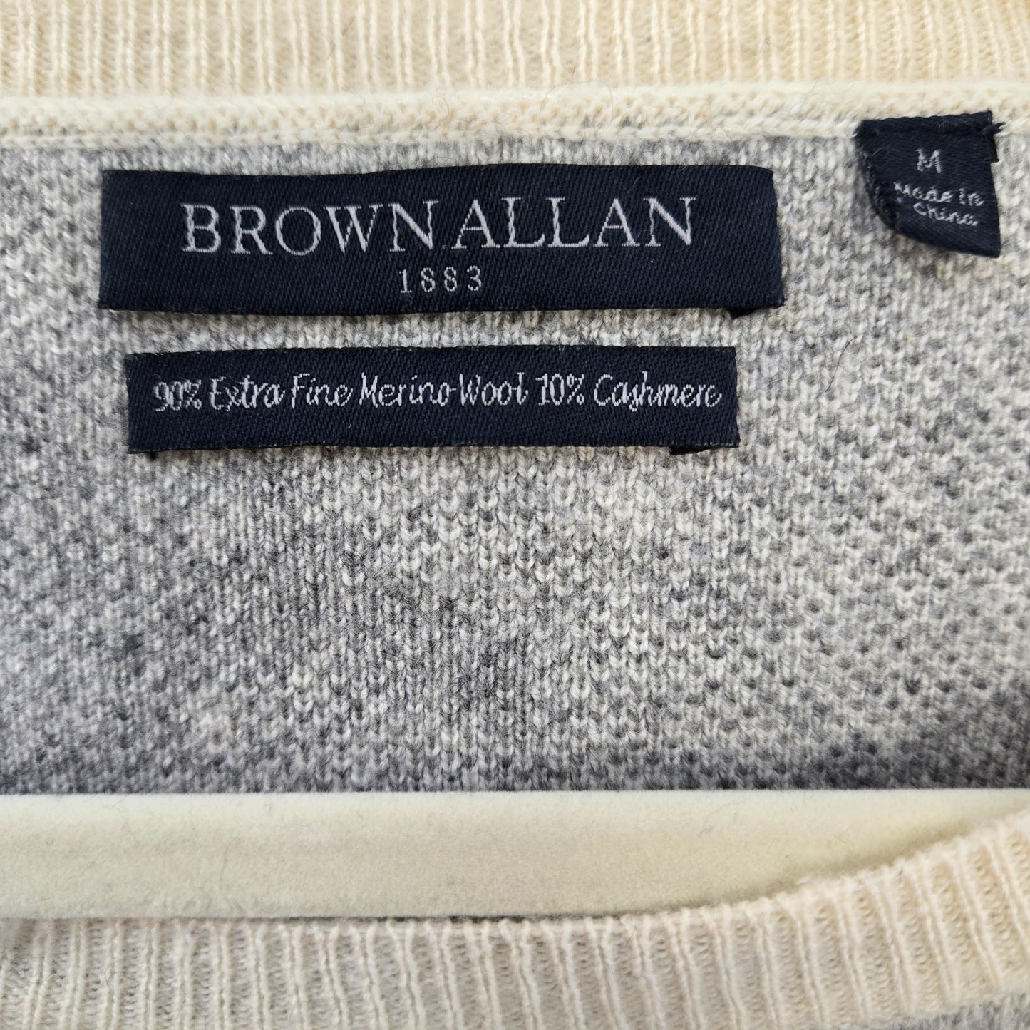Brown Allan Wool & Cashmere Blend Camouflage Print Crewneck Sweater Size Medium
