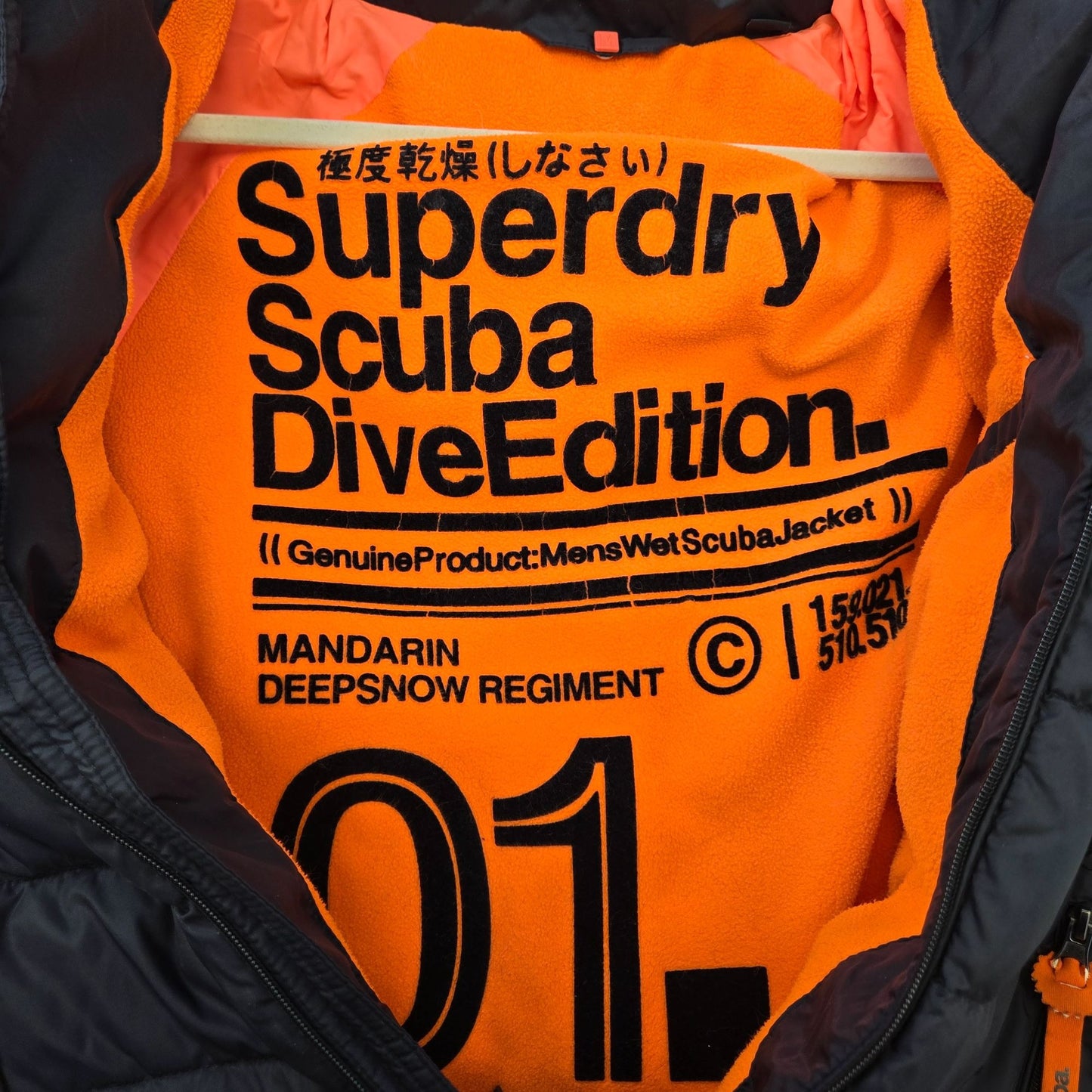 Superdry Men's Winter Wet Scuba Puffer Jacket Size Medium