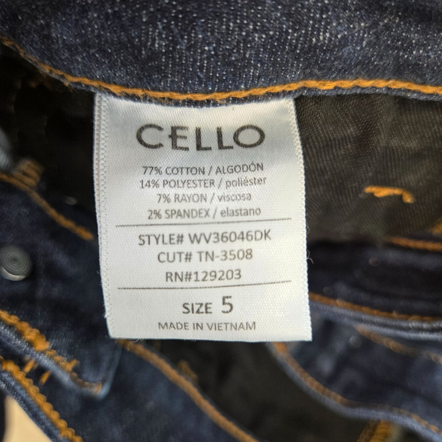 Cello High Rise Button Fly Flared Raw Hem Jeans Size Cello 5/27