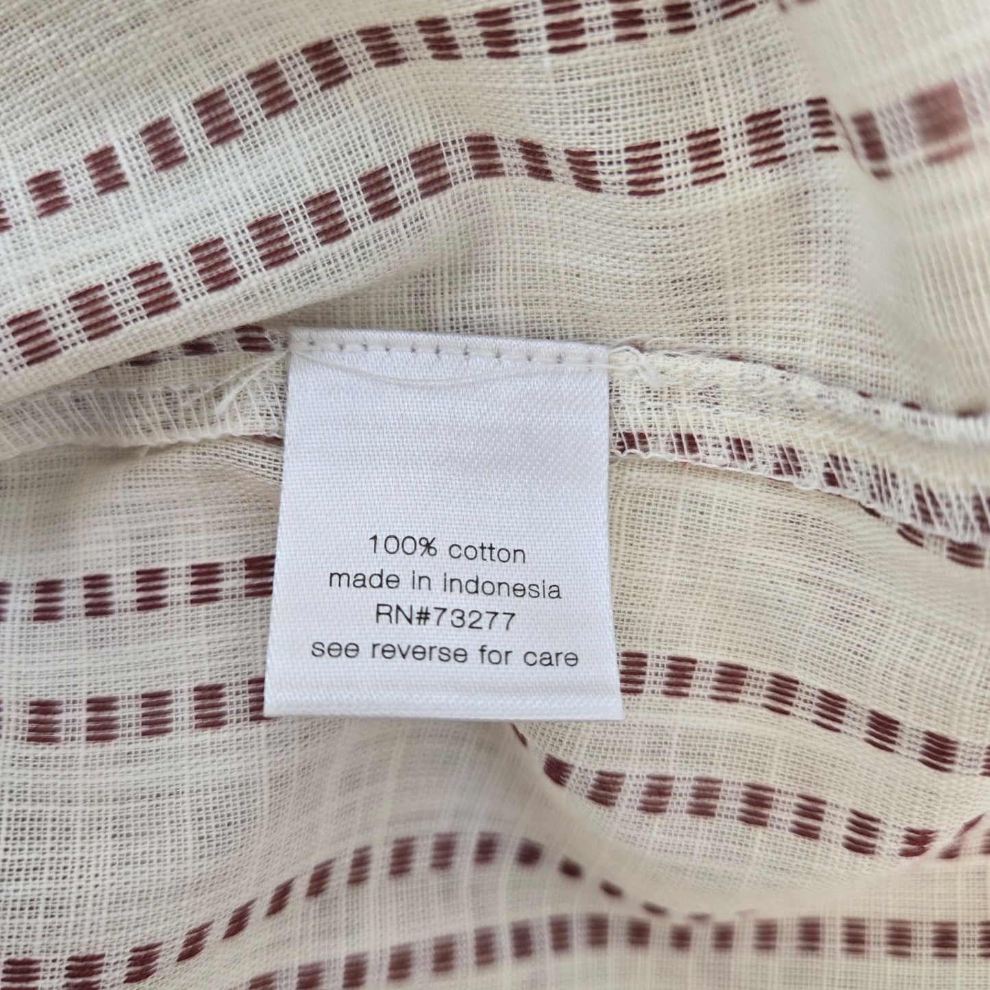 Elizabeth and James Cotton Striped Henley Blouse Size L