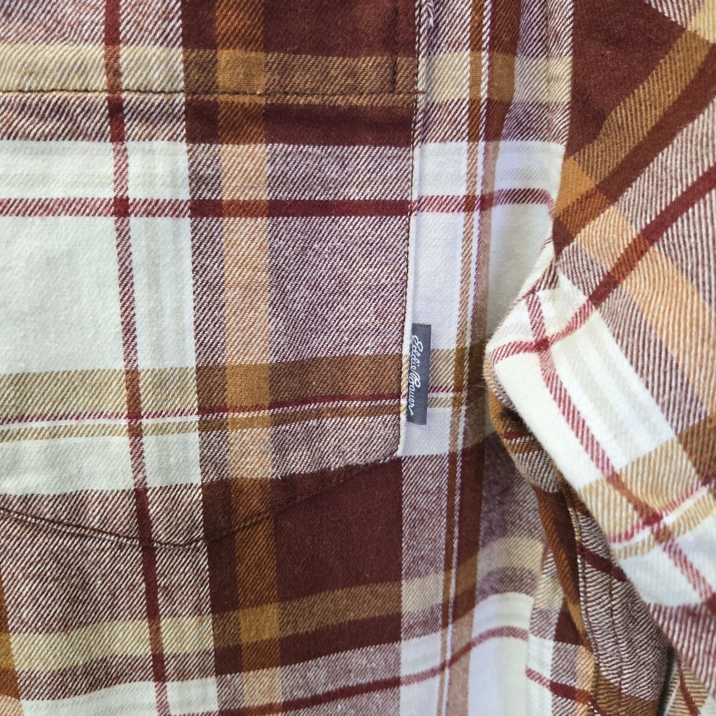Eddie Bauer Plaid Flannel Button Down Shirt Size Medium