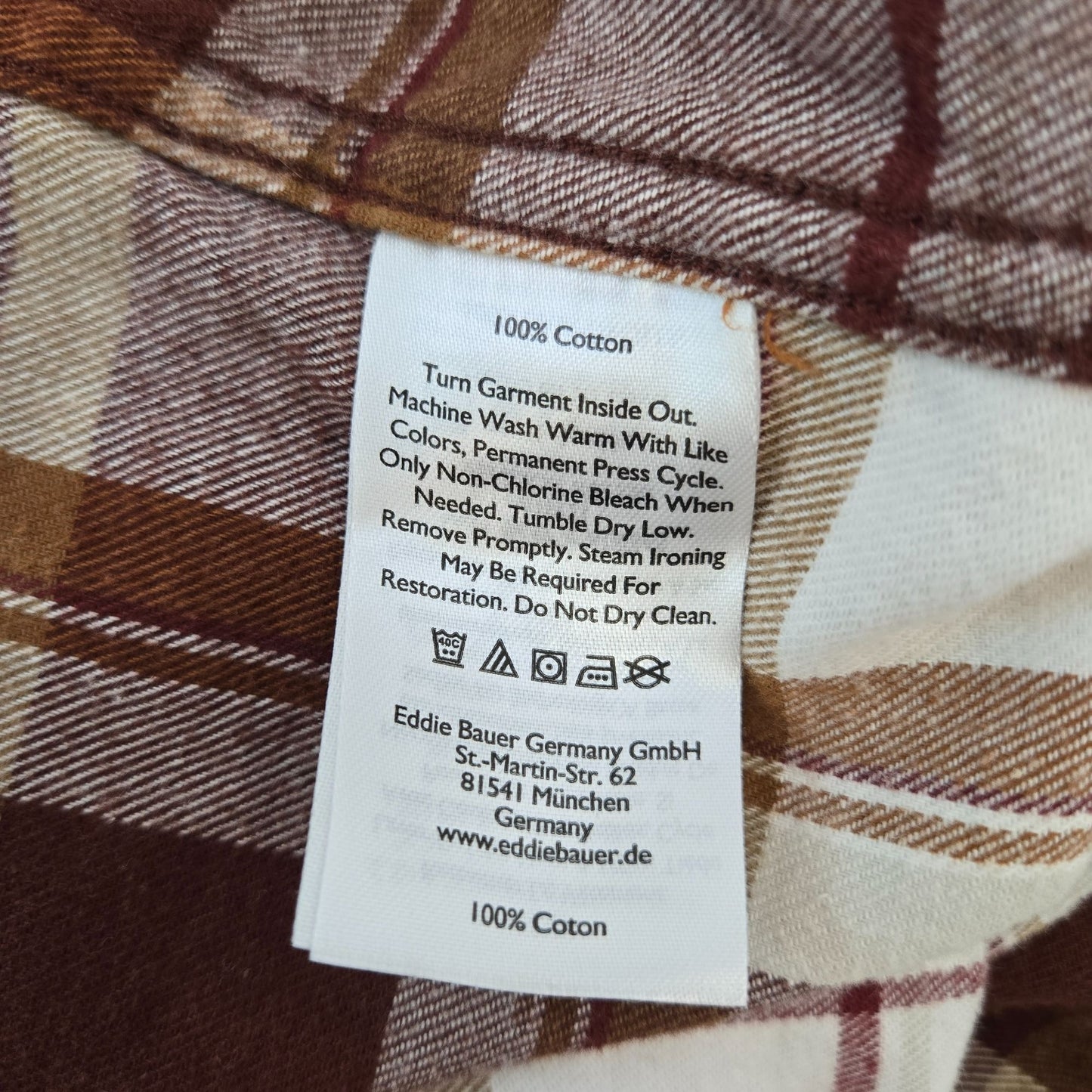 Eddie Bauer Plaid Flannel Button Down Shirt Size Medium