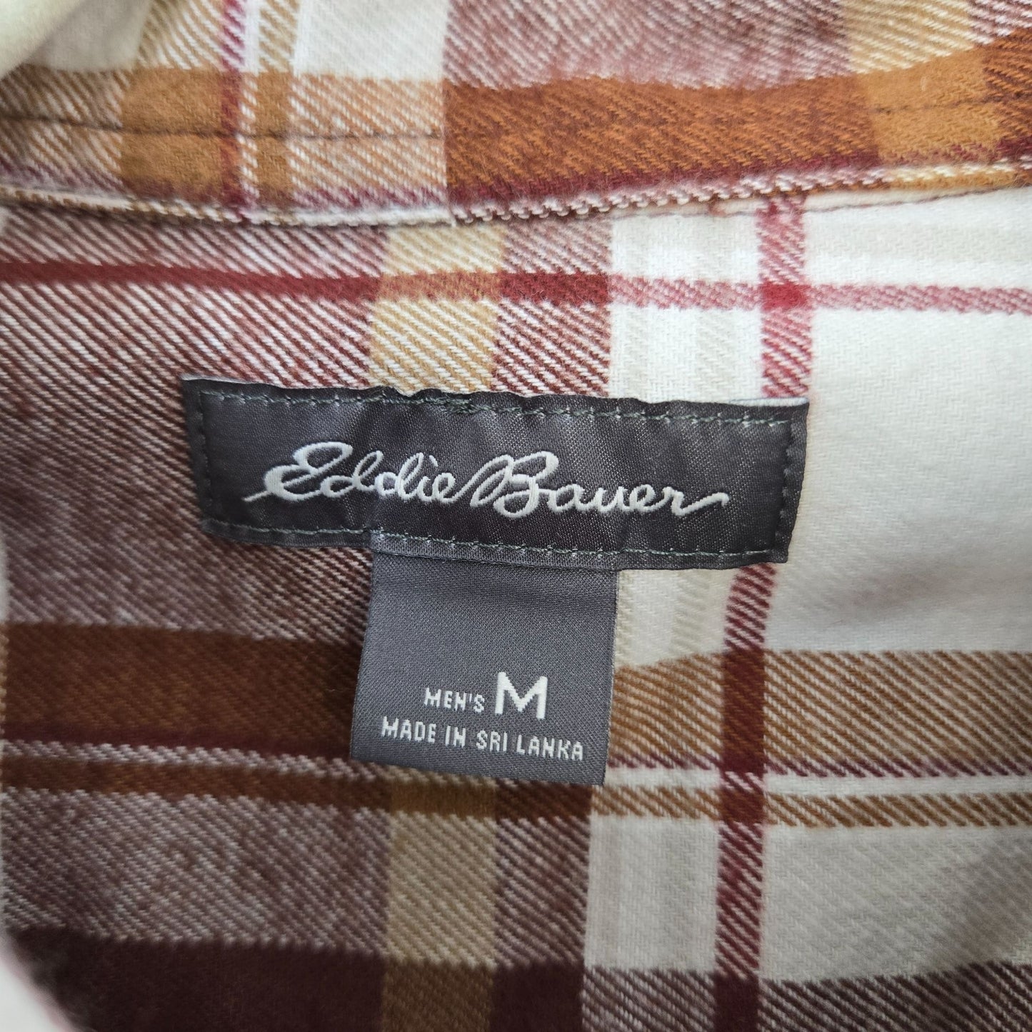 Eddie Bauer Plaid Flannel Button Down Shirt Size Medium