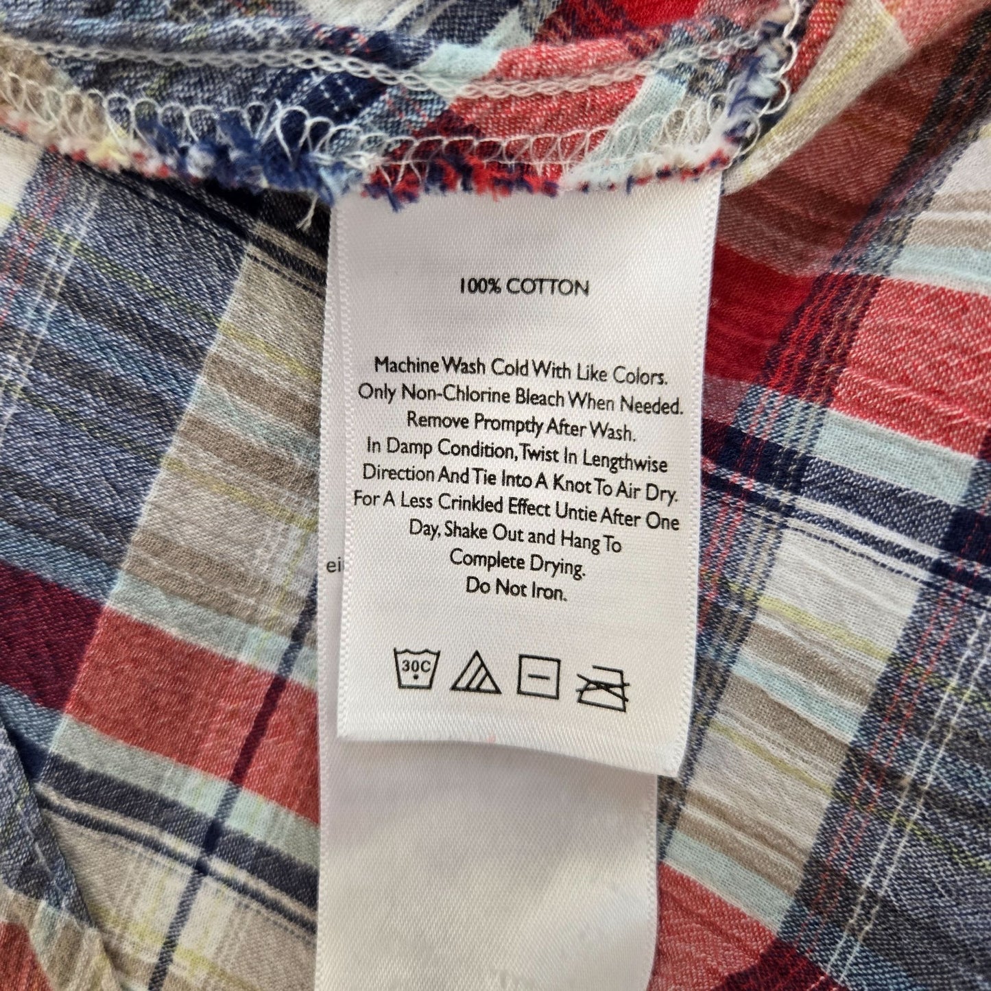 Eddie Bauer Mixed Plaid Sleeveless Faux Wrap Dress Size 14