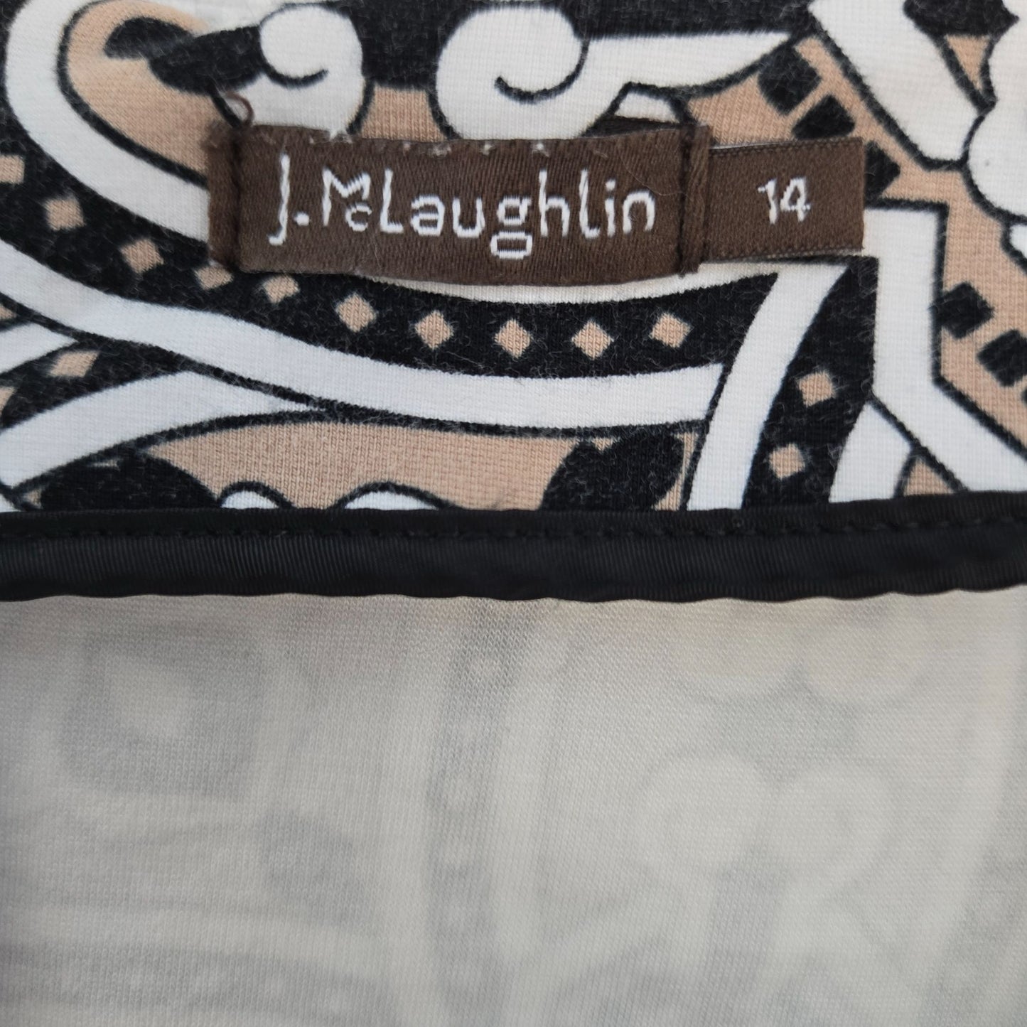 J. McLaughlin Graphic Print Mini Pencil Skirt Size 14