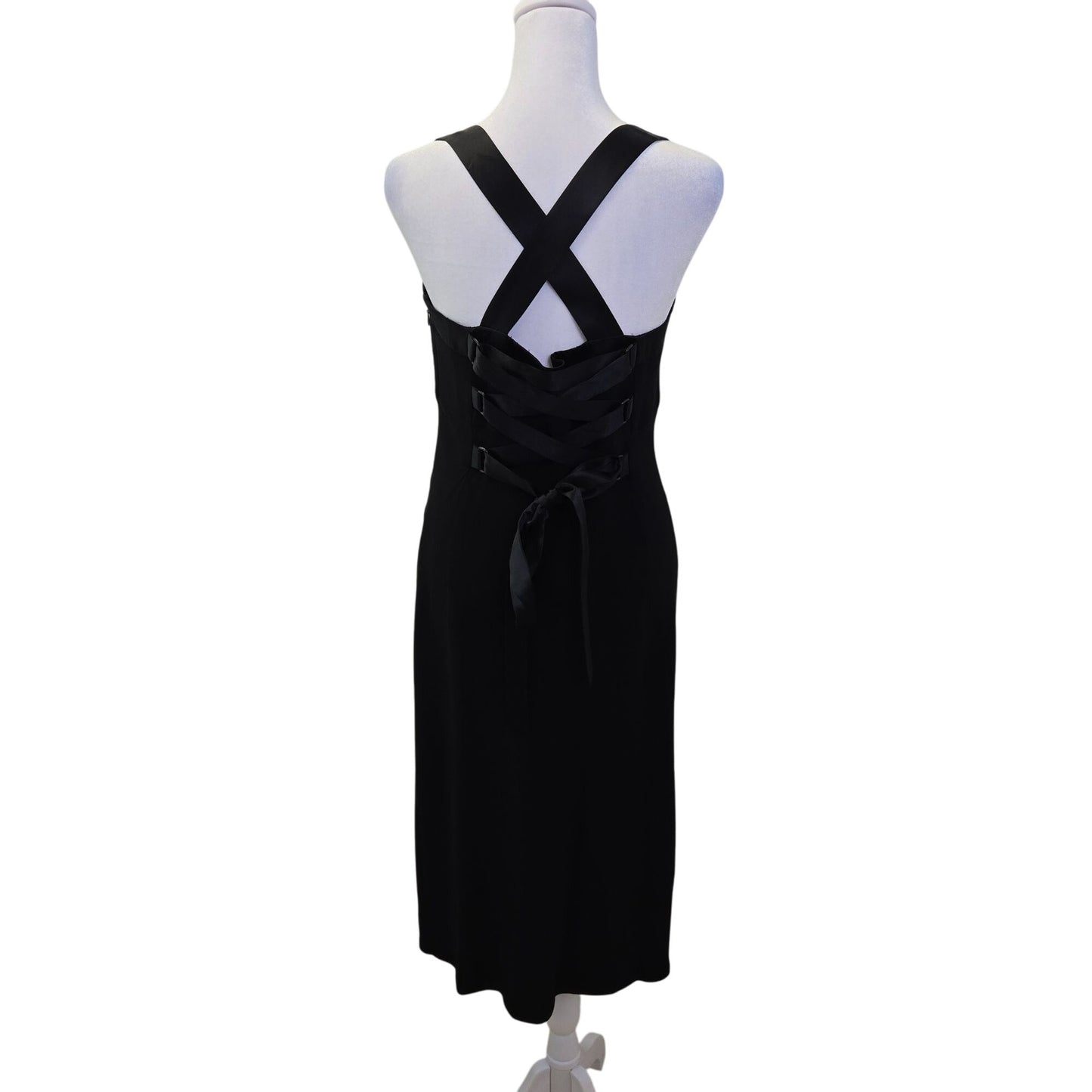 Lafayette 148 New York Fit & Flare Corset Back Midi Dress Size 6