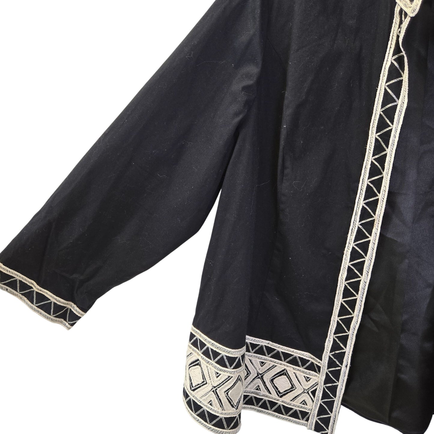 Chico's 100% Cotton Embroidered Open Jacket Blazer Size Chico's 4/XXL