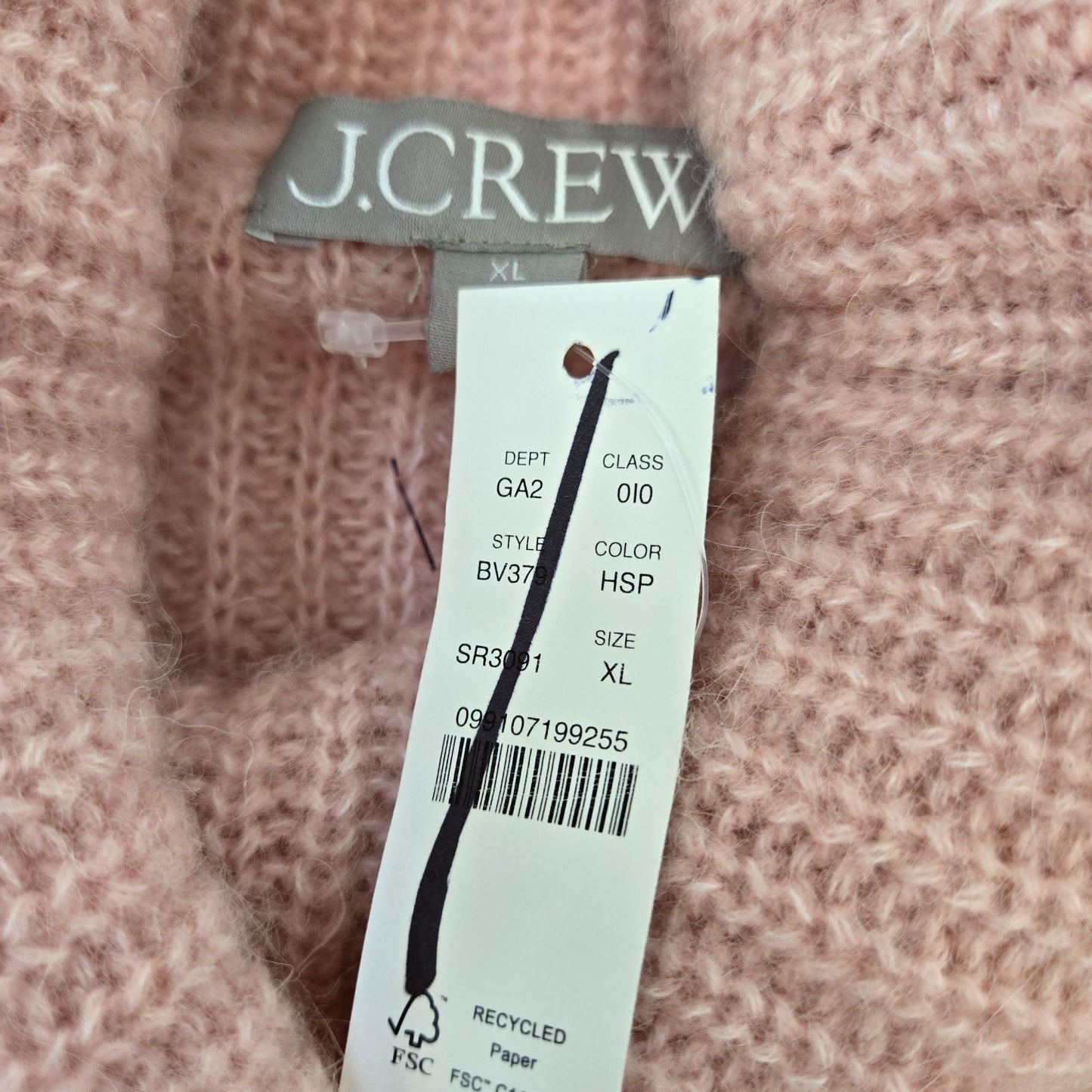 NWT J. Crew Airy Alpaca & Wool Blend Ribbed Turtleneck Sweater Size XL