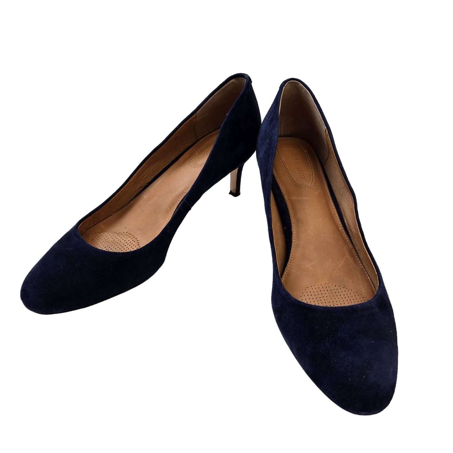 Corso Como Suede Leather Rounded Toe Heels Size 10M